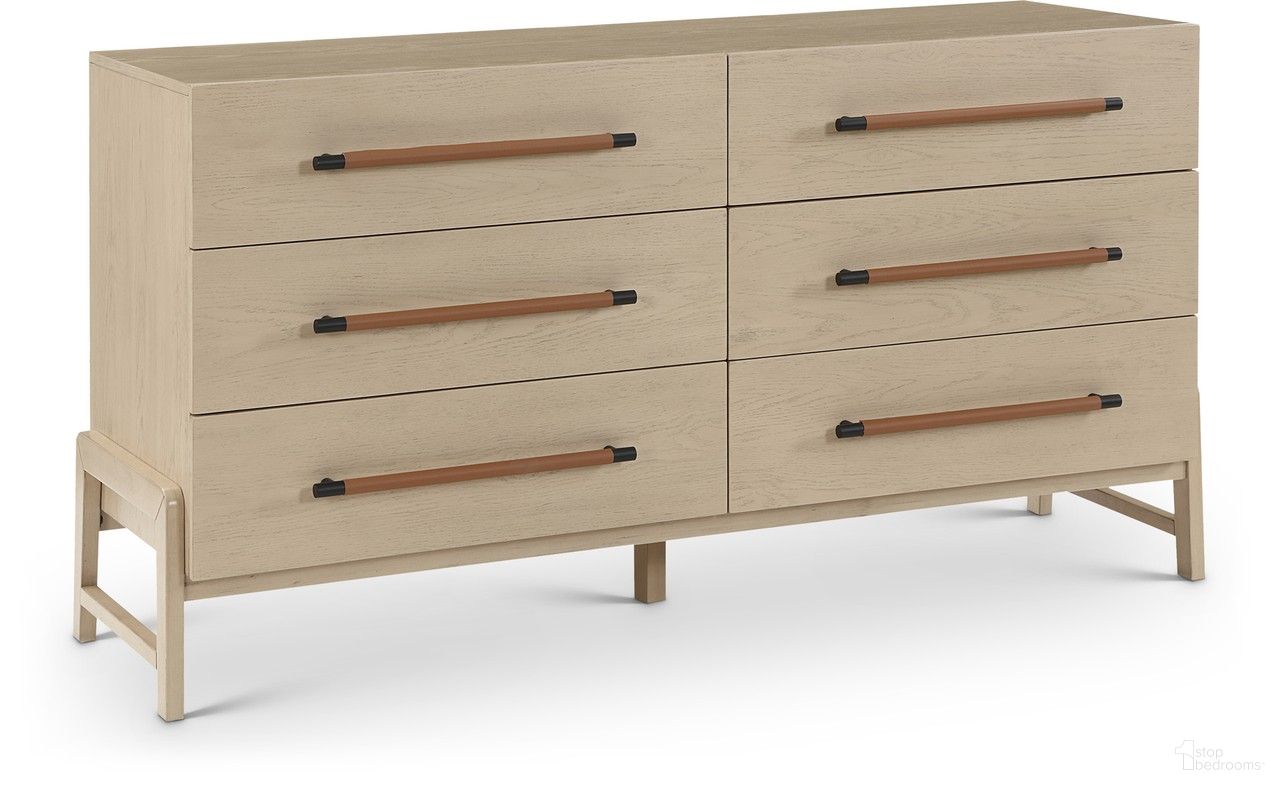 The appearance of Kaya Vegan Leather Dresser In Natural designed by Meridian in the modern / contemporary interior design. This natural piece of furniture was selected by 1StopBedrooms from Kaya Collection to add a touch of cosiness and style into your home. Sku: 360Natural-D. Material: MDF.