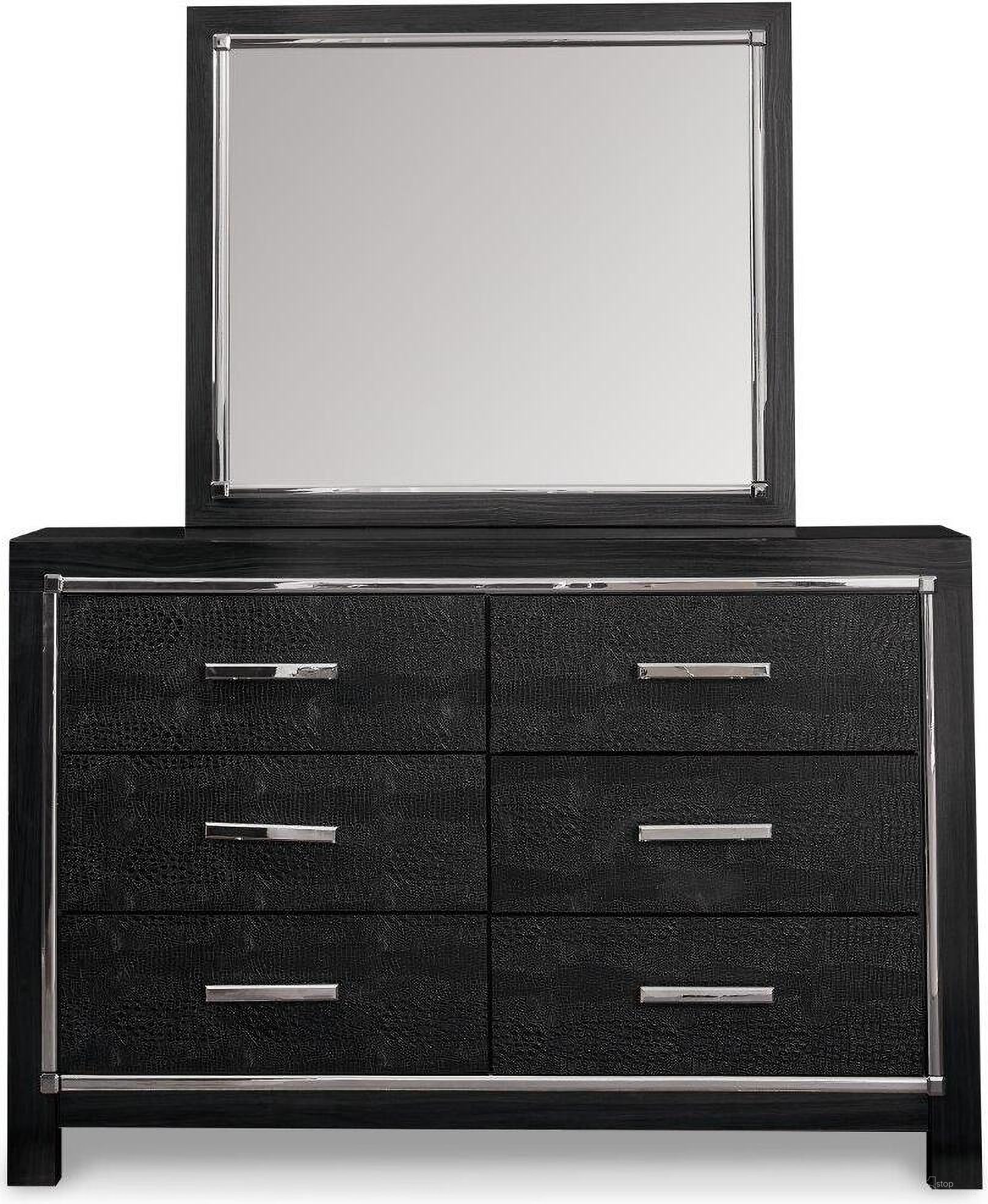 Kaydell Black Lighted Upholstered Storage Panel Platform Bedroom Set by