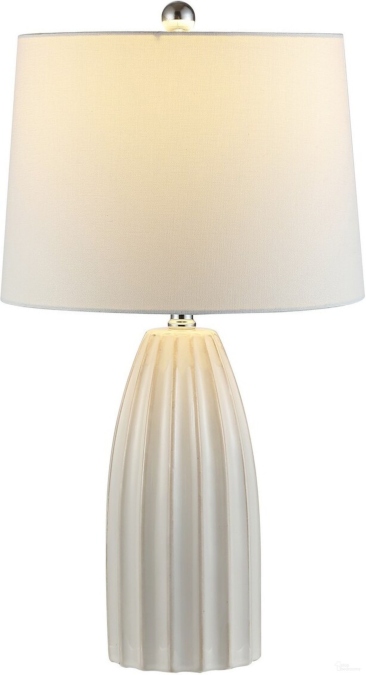 Kayden Ceramic Table Lamp in Ivory