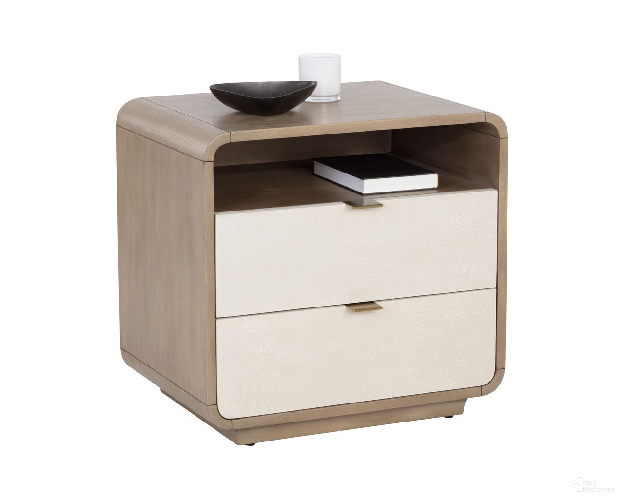 Kayden Nightstand In Natural and Cream