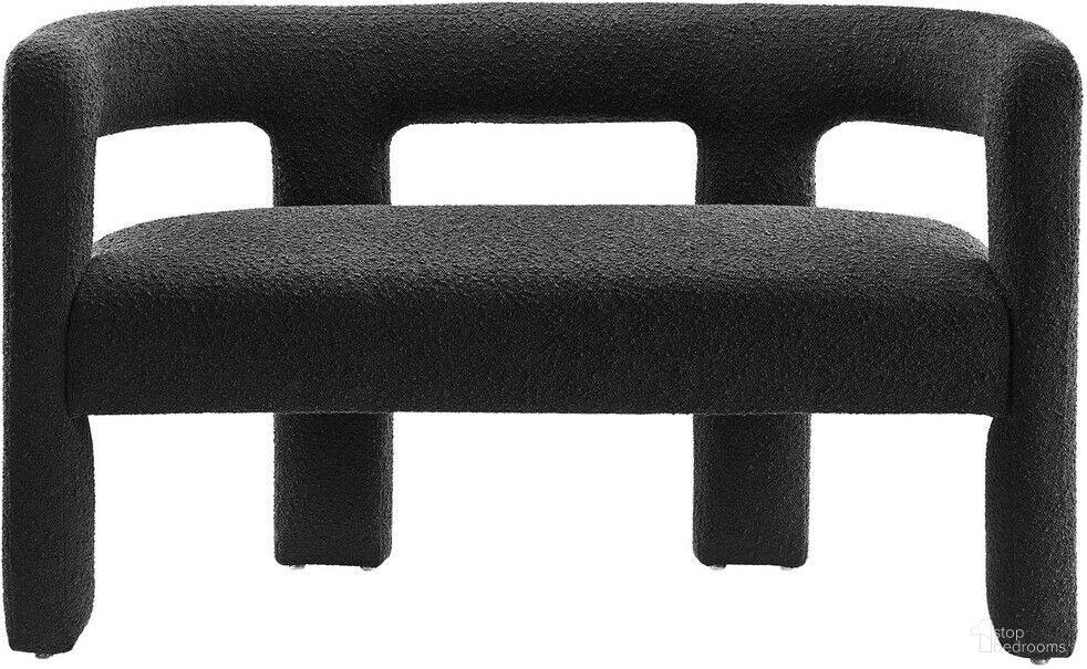 The appearance of Kayla Boucle Upholstered Loveseat In Black designed by Modway in the modern / contemporary interior design. This black piece of furniture  was selected by 1StopBedrooms from Kayla Collection to add a touch of cosiness and style into your home. Sku: EEI-6477-BLK. Material: Boucle.