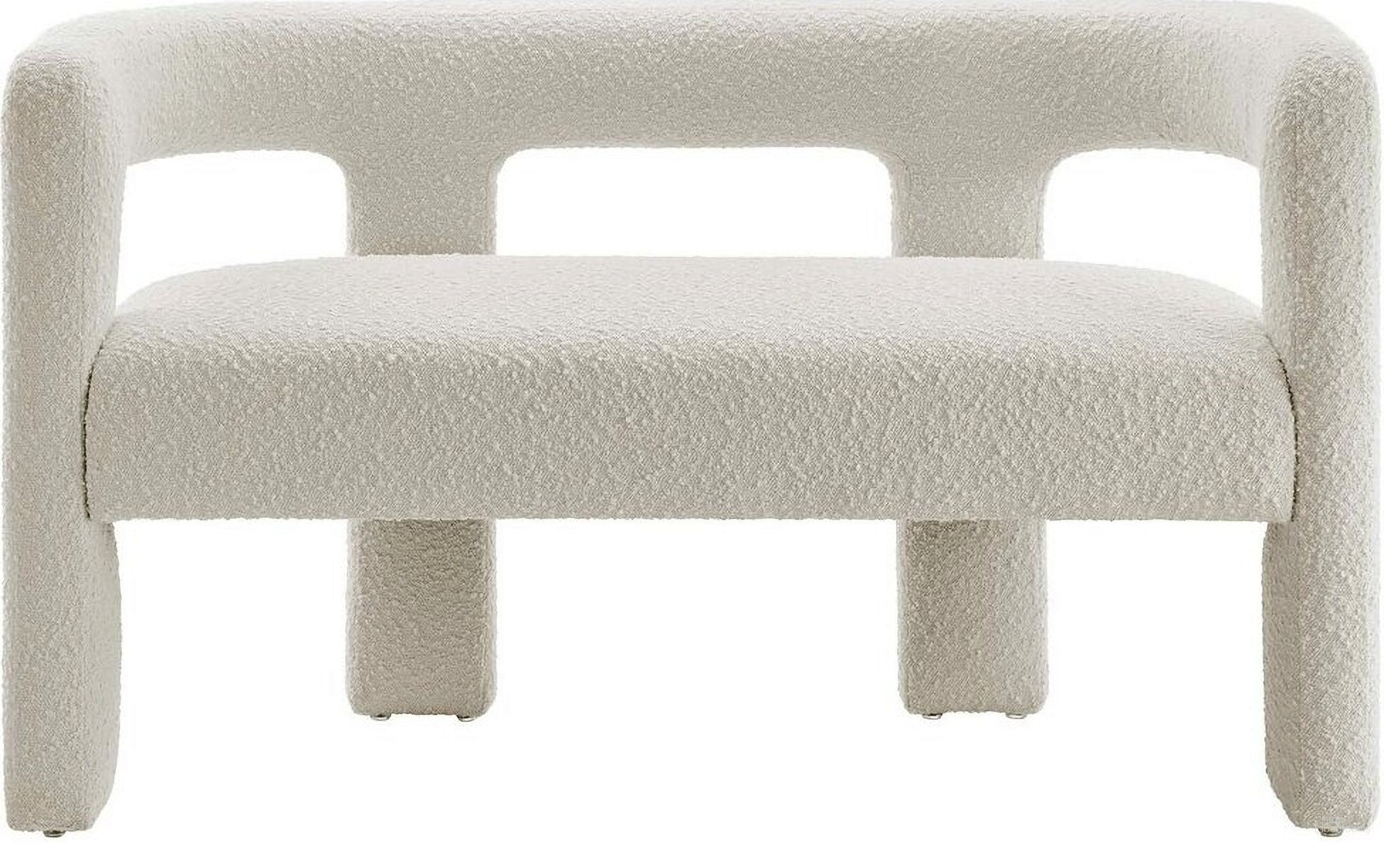 The appearance of Kayla Boucle Upholstered Loveseat In Ivory designed by Modway in the modern / contemporary interior design. This ivory piece of furniture  was selected by 1StopBedrooms from Kayla Collection to add a touch of cosiness and style into your home. Sku: EEI-6477-IVO. Material: Boucle.
