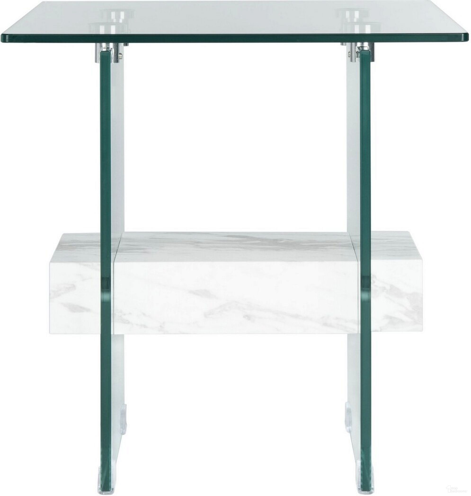 The appearance of Kayley Accent Table In White designed by Safavieh in the modern / contemporary interior design. This white piece of furniture  was selected by 1StopBedrooms from Kayley Collection to add a touch of cosiness and style into your home. Sku: ACC7001C. Material: Aluminum.