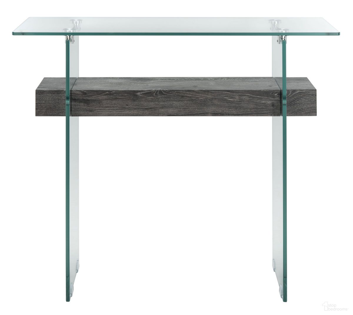 The appearance of Kayley Console Table CNS7001B designed by Safavieh in the modern / contemporary interior design. This grey piece of furniture  was selected by 1StopBedrooms from Kayley Collection to add a touch of cosiness and style into your home. Sku: CNS7001B. Material: Aluminium.