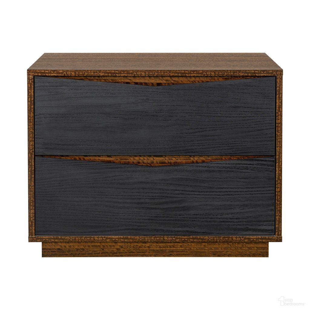 The appearance of Kayner 2-Drawer Nightstand In Charcoal designed by Michael Amini in the modern / contemporary interior design. This charcoal piece of furniture  was selected by 1StopBedrooms from Kayner Collection to add a touch of cosiness and style into your home. Sku: 9024042-838. Material: Wood.