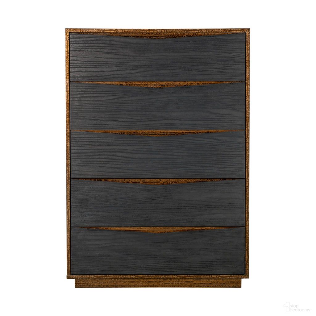 The appearance of Kayner 5-Drawer Chest In Charcoal designed by Michael Amini in the modern / contemporary interior design. This charcoal piece of furniture was selected by 1StopBedrooms from Kayner Collection to add a touch of cosiness and style into your home. Sku: 9024070SA-838. Material: Wood.