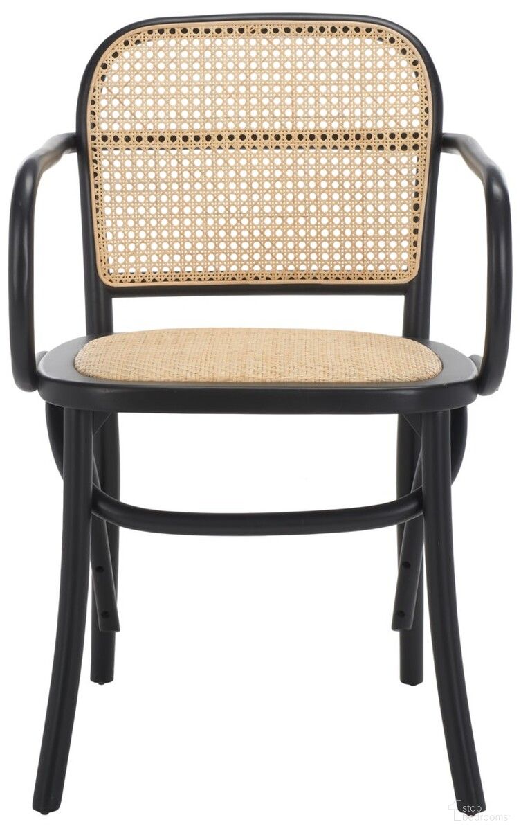 The appearance of Keiko Black and Natural Cane Dining Chair designed by Safavieh in the modern / contemporary interior design. This black piece of furniture  was selected by 1StopBedrooms from Keiko Collection to add a touch of cosiness and style into your home. Sku: DCH9503B. Material: Wood. Chair Type: Arm Chair.