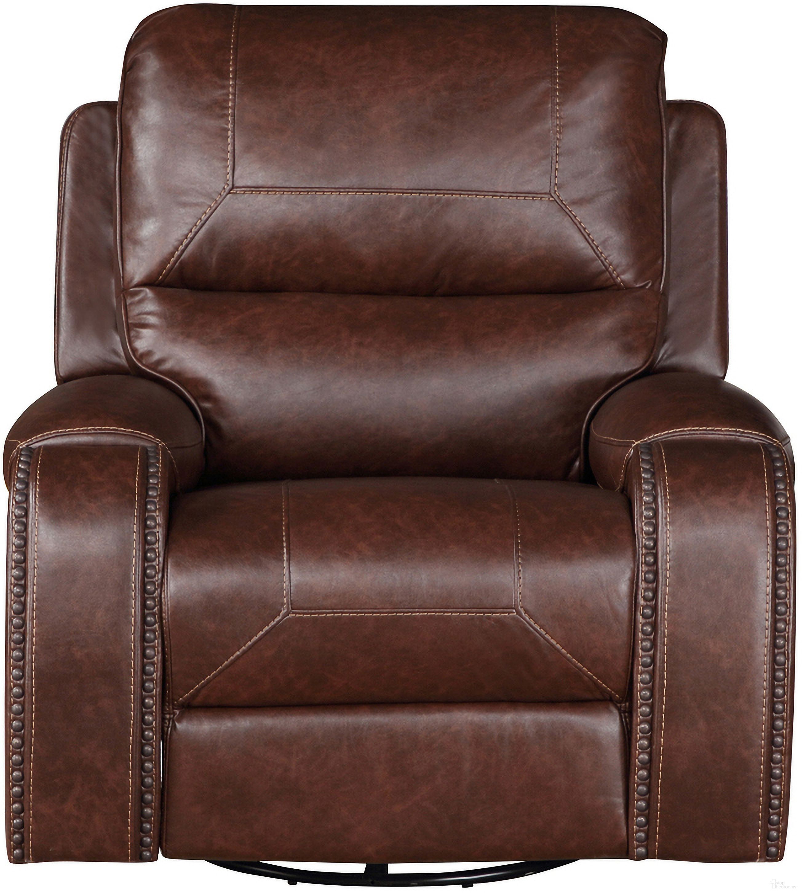 The appearance of Keily Brown Manual Swivel Glider Recliner Chair designed by Steve Silver in the modern / contemporary interior design. This brown piece of furniture was selected by 1StopBedrooms from Keily Collection to add a touch of cosiness and style into your home. Sku: KE800C. Material: Wood.