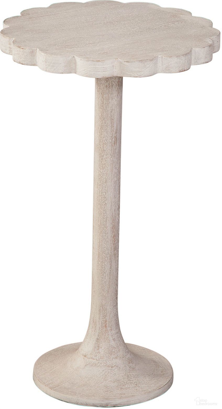 The appearance of Keiran Accent Table In White designed by Bassett Mirror Company in the country / farmhouse interior design. This white piece of furniture  was selected by 1StopBedrooms from  to add a touch of cosiness and style into your home. Sku: 7083-LR-223. Material: Wood.