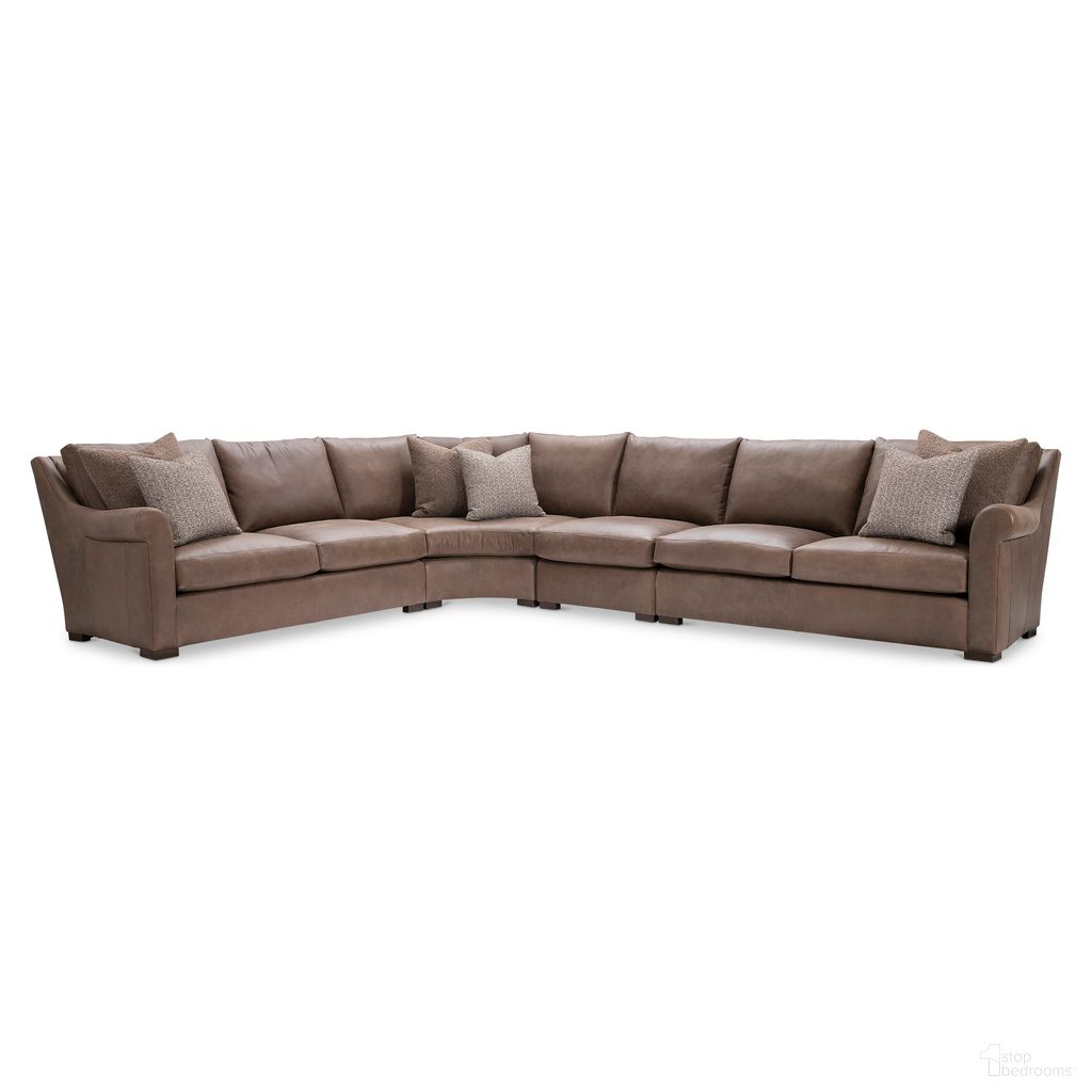 The appearance of Keirnan 4-Piece Leather Sectional In Brown designed by Bernhardt in the transitional interior design. This brown piece of furniture was selected by 1StopBedrooms from Keirnan Collection to add a touch of cosiness and style into your home. Sku: 4330LO;4341LO;4342LO;4360LO. Material: Leather.