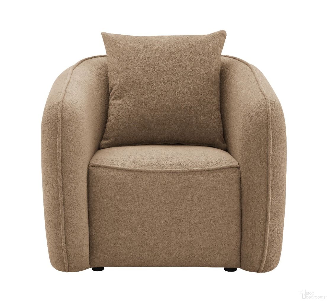 The appearance of Keith Chair with Pillow In Brown Chenille designed by ACME in the modern / contemporary interior design. This brown chenille piece of furniture was selected by 1StopBedrooms from Keith Collection to add a touch of cosiness and style into your home. Sku: LV03602. Material: Wood.