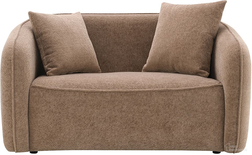 The appearance of Keith Loveseat with 2 Pillows In Brown Chenille designed by ACME in the modern / contemporary interior design. This brown chenille piece of furniture was selected by 1StopBedrooms from Keith Collection to add a touch of cosiness and style into your home. Sku: LV03601. Material: Wood.