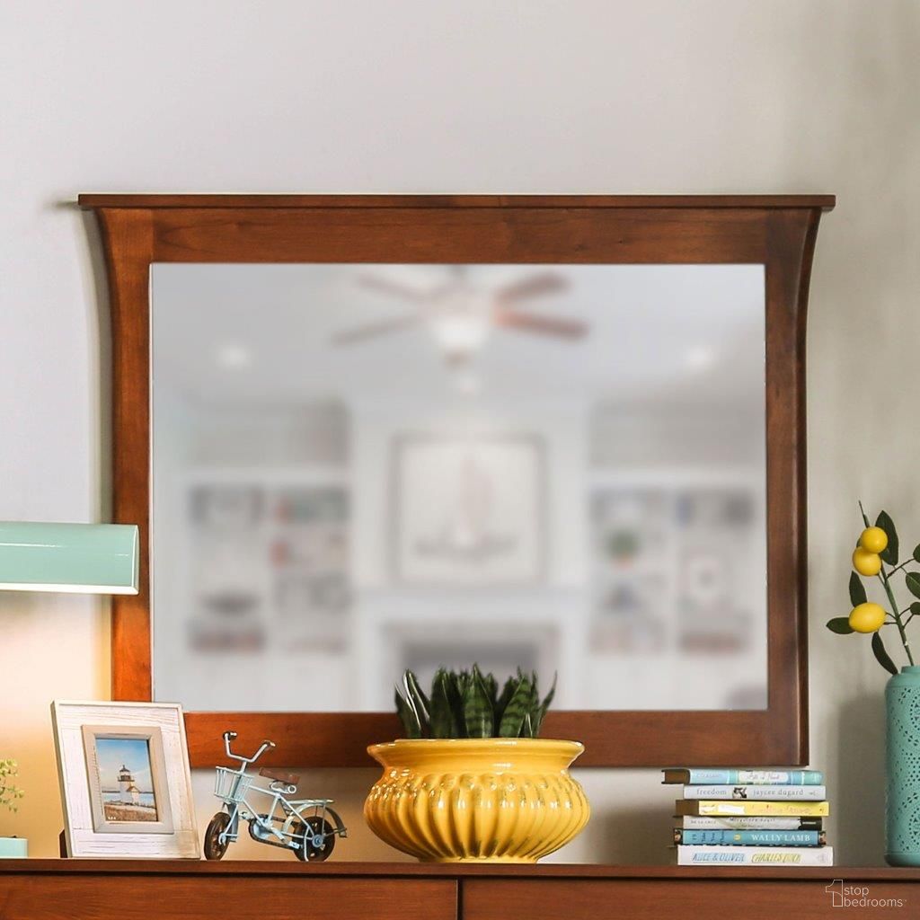 The appearance of Keizer Mirror In Dark Cherry designed by Furniture of America in the transitional interior design. This dark cherry piece of furniture was selected by 1StopBedrooms from Keizer Collection to add a touch of cosiness and style into your home. Sku: FOA7603M. Material: Wood.