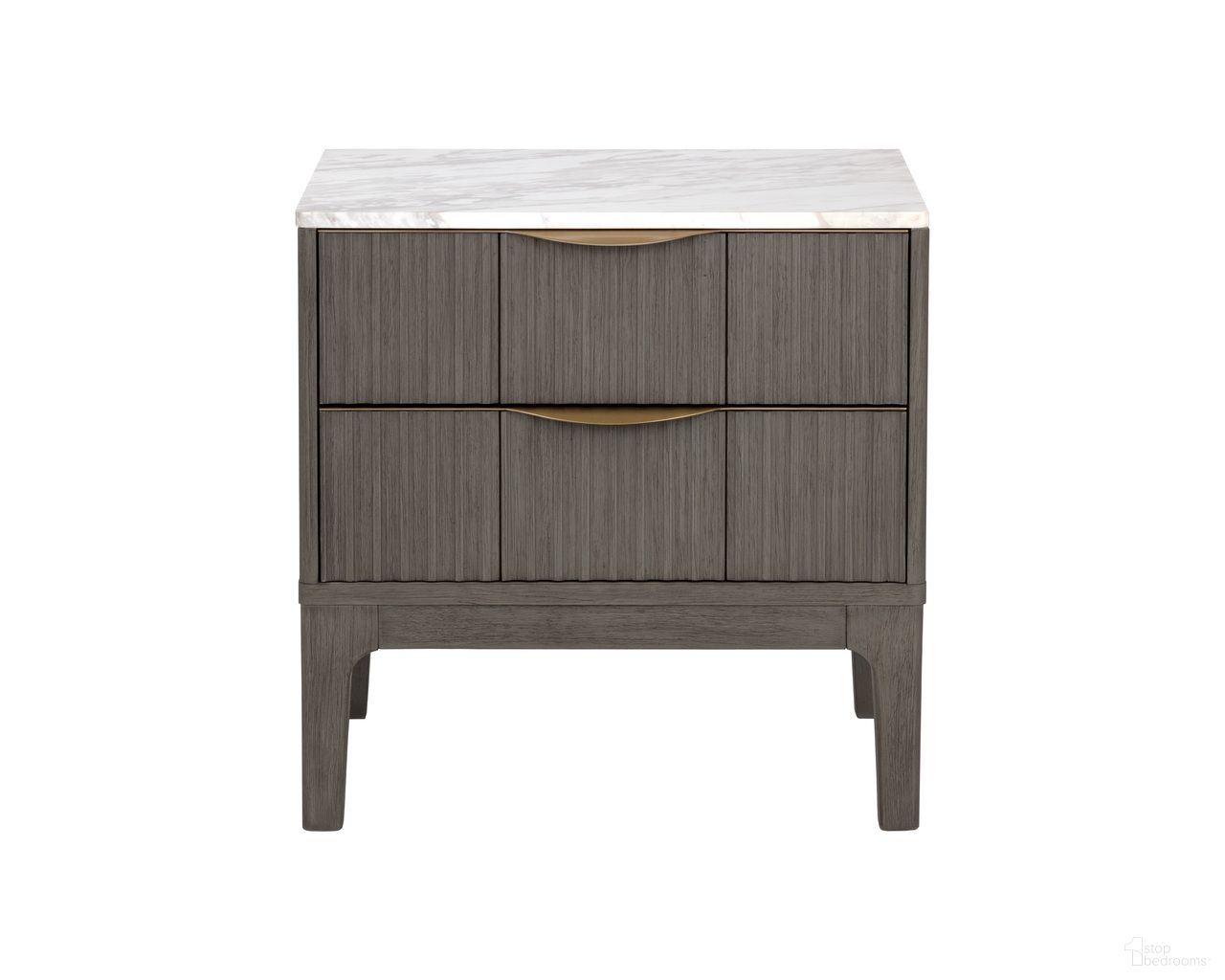 Keldon Nightstand In White and Grey