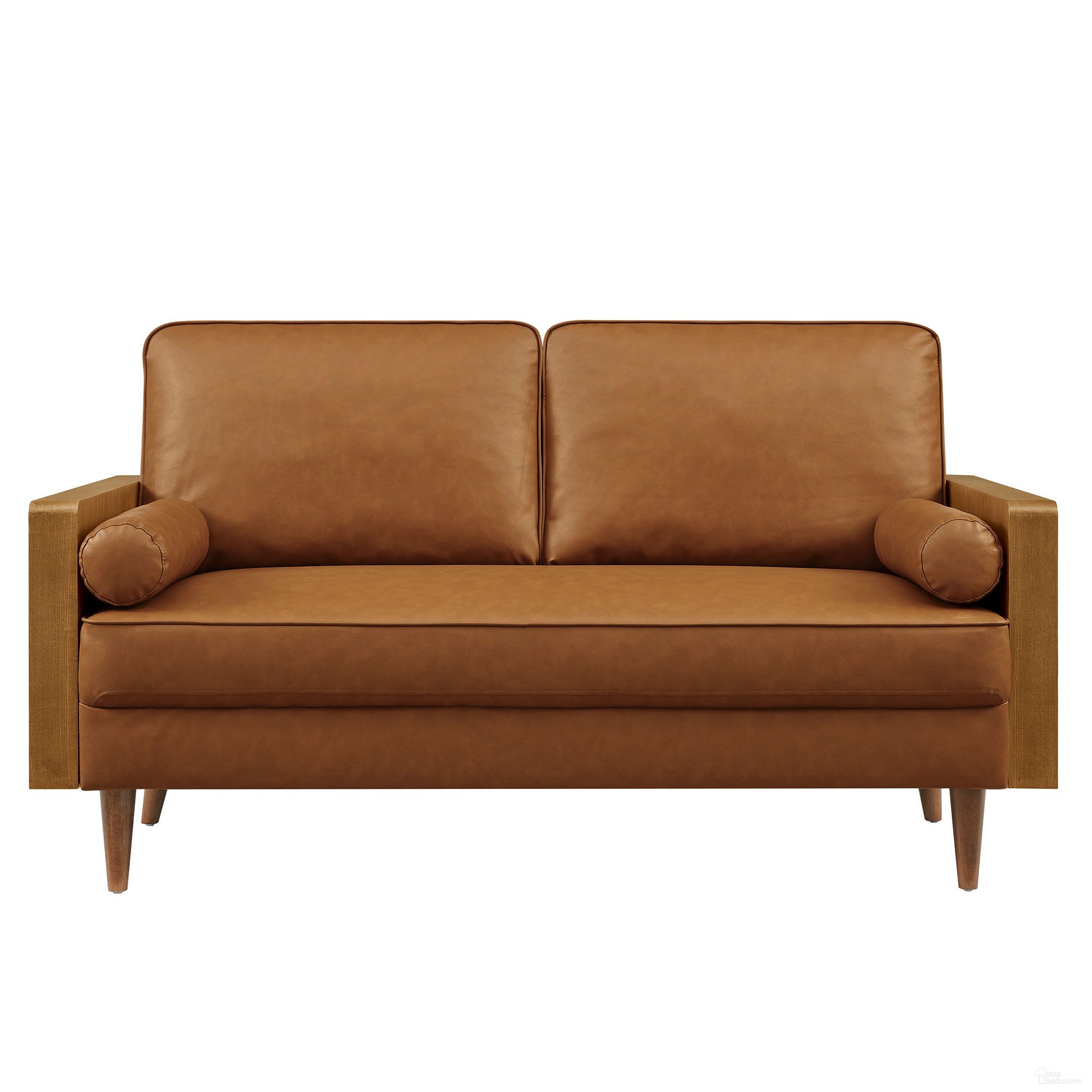 The appearance of Kellan Vegan Leather Loveseat In Walnut and Tan designed by Modway in the modern / contemporary interior design. This tan and walnut piece of furniture was selected by 1StopBedrooms from Kellan Collection to add a touch of cosiness and style into your home. Sku: EEI-6943-WAL-TAN. Material: Vegan Leather.