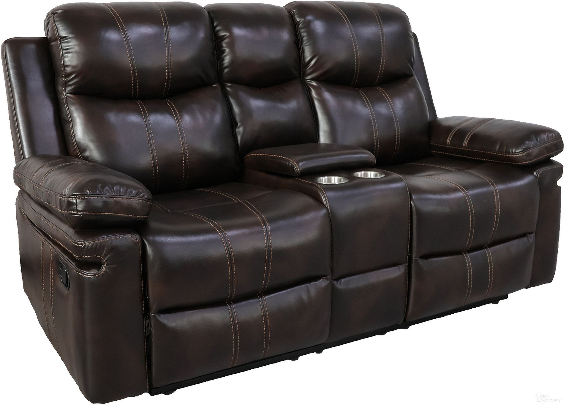 The appearance of Kellen Console Loveseat with Power Footrest In Brown designed by New Classic in the modern / contemporary interior design. This brown piece of furniture was selected by 1StopBedrooms from Kellen Collection to add a touch of cosiness and style into your home. Sku: U6023-25P1-BRN. Material: Faux Leather.