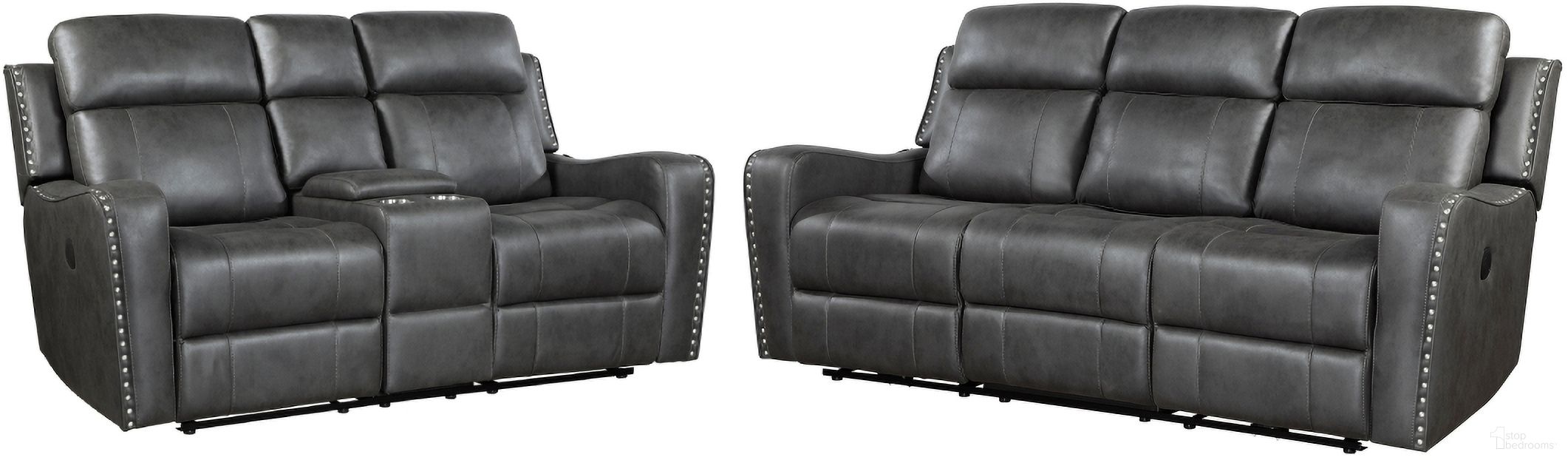 The appearance of Kellen Power Double Reclining Living Room Set In Gray designed by Homelegance in the transitional interior design. This gray piece of furniture was selected by 1StopBedrooms from Kellen Collection to add a touch of cosiness and style into your home. Sku: 9515DGY-3PW;9515DGY-2PW. Material: Faux Leather.