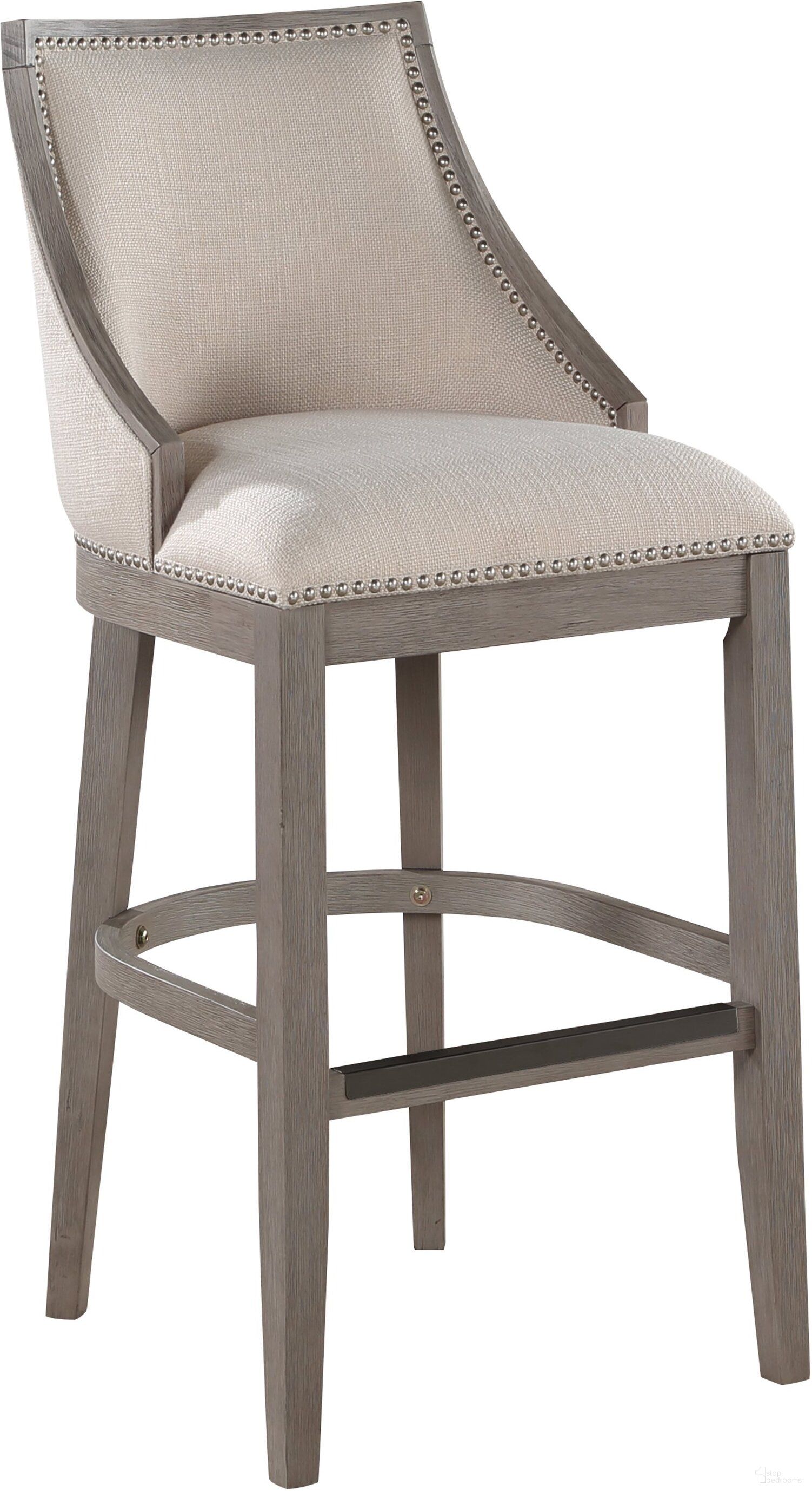 The appearance of Keller 30 Inch Counter Height Stool with Beige Fabric In Greywood designed by American Woodcrafters in the transitional interior design. This grey piece of furniture  was selected by 1StopBedrooms from Keller Collection to add a touch of cosiness and style into your home. Sku: B2-240-30F. Material: Wood.