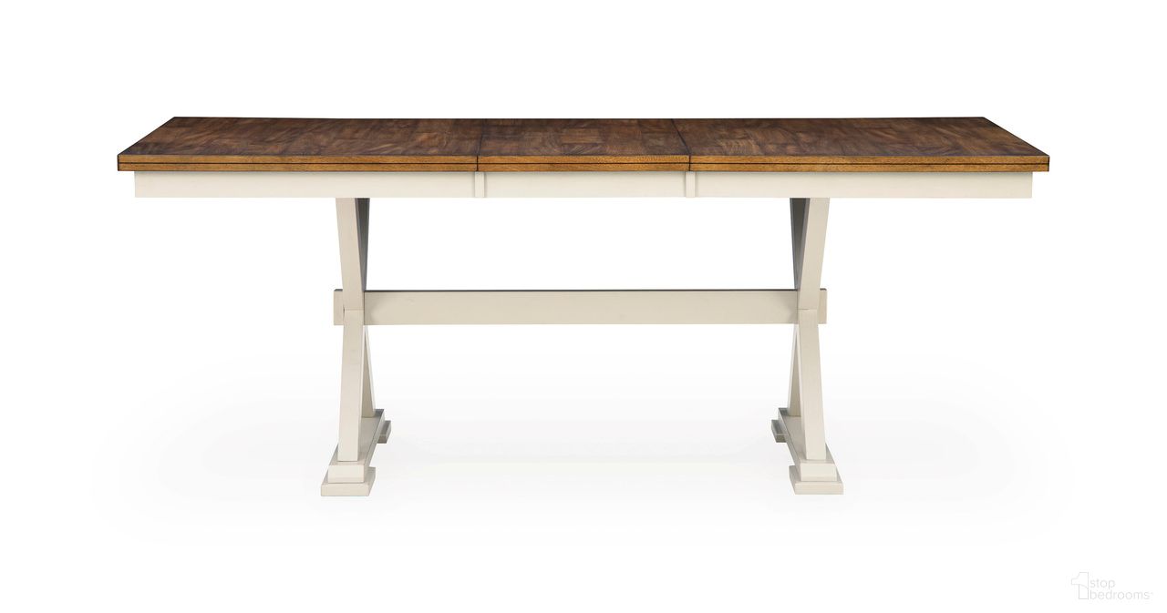 Kellerby Dining Extension Table In Antique White and Brown