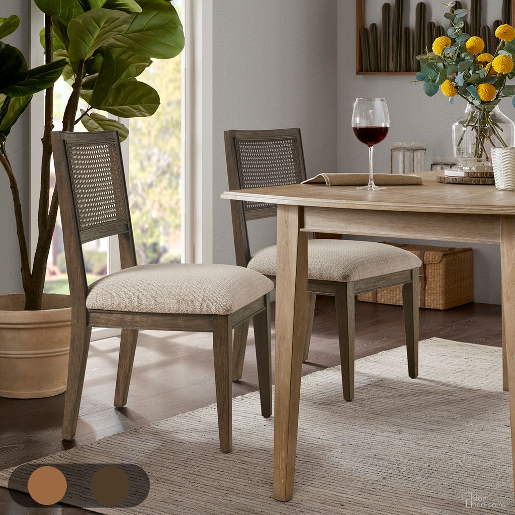 The appearance of Kelly Armless Dining Chair Set of 2 In Brown designed by Olliix in the transitional interior design. This brown piece of furniture  was selected by 1StopBedrooms from Kelly Collection to add a touch of cosiness and style into your home. Sku: II108-0508. Material: Polyester. Chair Type: Side Chair.
