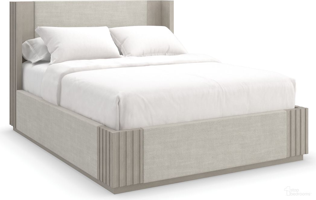 The appearance of Kelly Hoppen Azure Queen Bed In Fossil designed by Caracole in the modern / contemporary interior design. This fossil piece of furniture  was selected by 1StopBedrooms from Kelly Hoppen Collection to add a touch of cosiness and style into your home. Sku: KHC-022-102F;KHC-022-102H;KHC-022-102R. Bed Type: Platform Bed. Material: Wood. Bed Size: Queen.