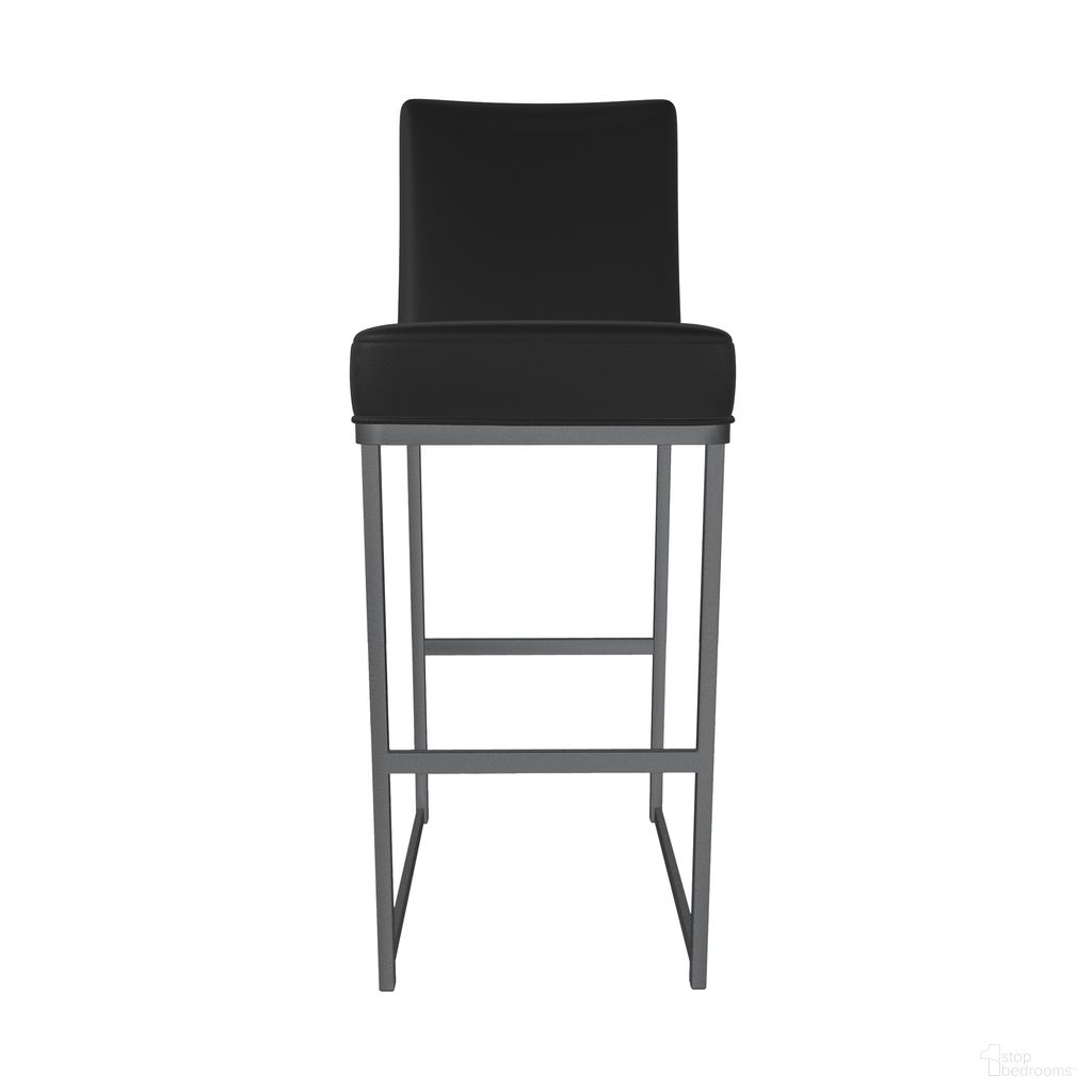The appearance of Kelsey 26 Inch Counter Height Stool In Lustrous Silver White and Licorice Black designed by Wesley Allen in the transitional interior design. This lustrous silver white/licorice black piece of furniture  was selected by 1StopBedrooms from Kelsey Collection to add a touch of cosiness and style into your home. Sku: B241H26-XS-SLP-DBLK. Material: Metal.