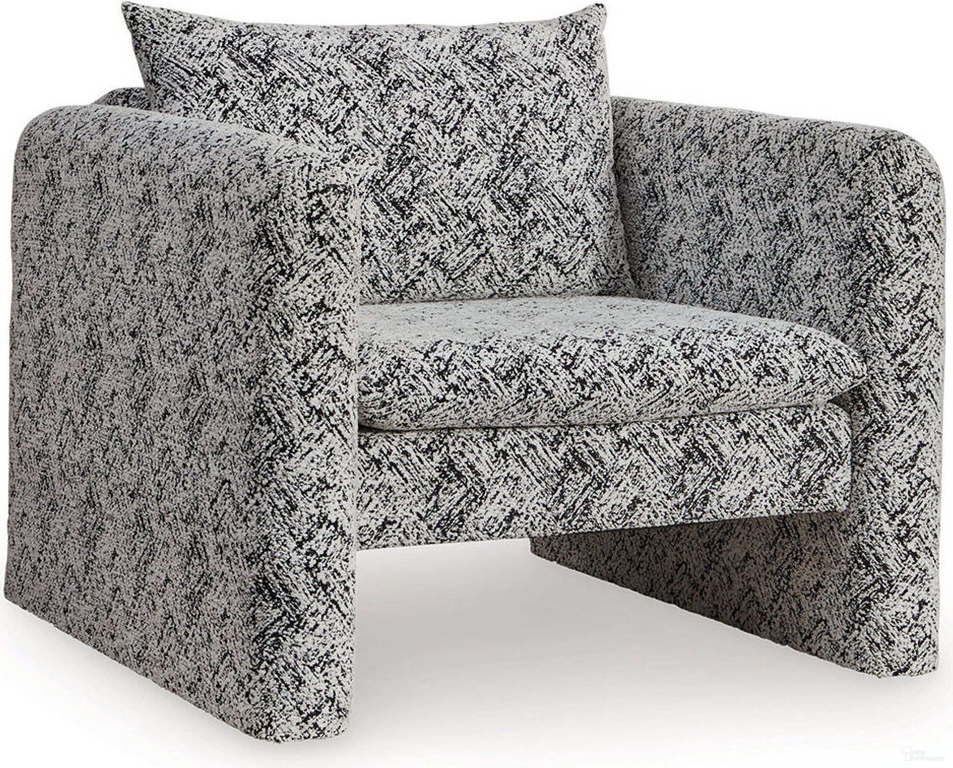 The appearance of Kenbell Accent Chair In Black/White designed by Signature Design by Ashley in the modern / contemporary interior design. This black/white piece of furniture was selected by 1StopBedrooms from Kenbell Collection to add a touch of cosiness and style into your home. Sku: A3000705. Material: Fabric.