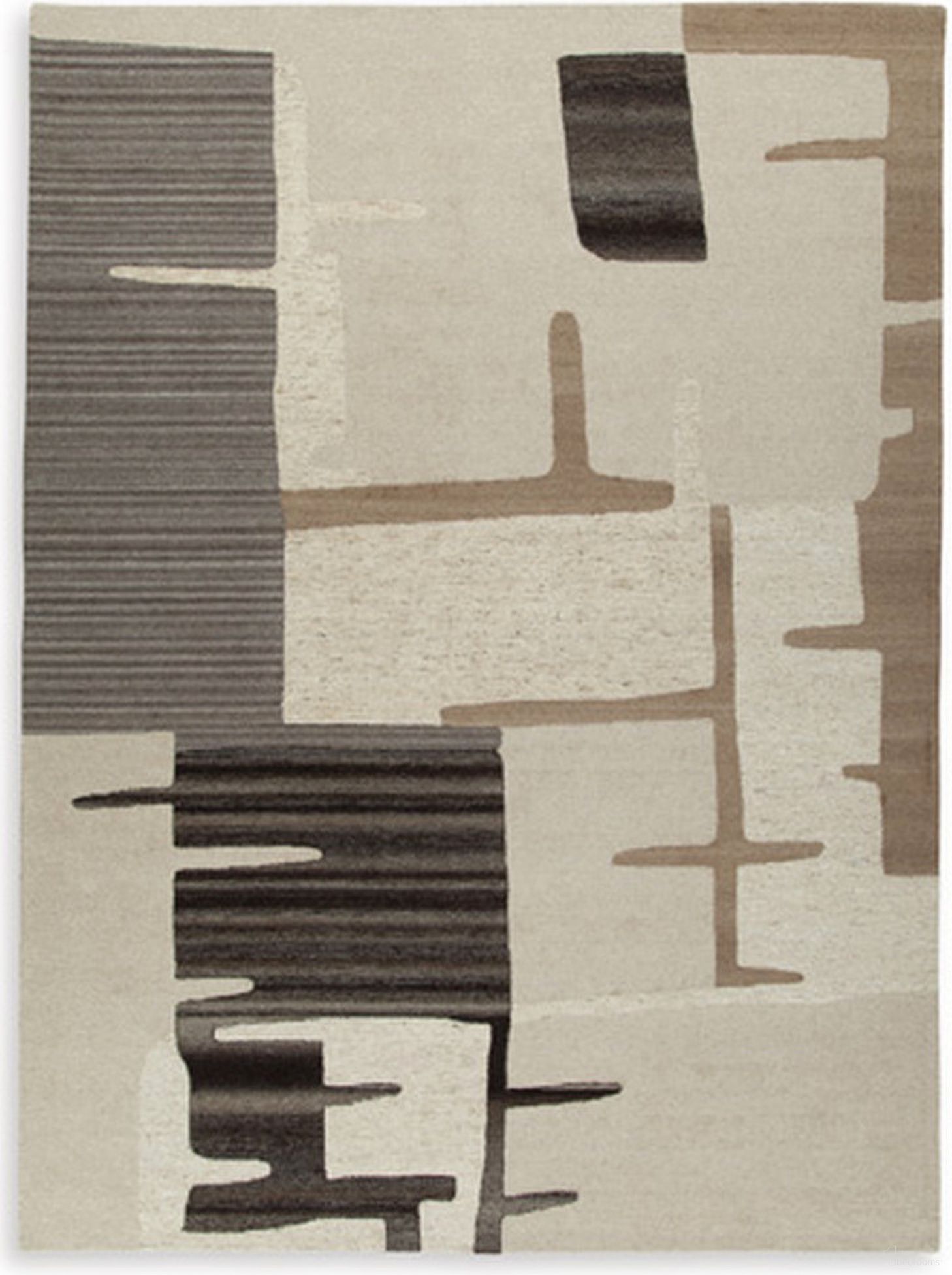 The appearance of Kencher Extra Large Rug In Beige and Brown designed by Signature Design by Ashley in the modern / contemporary interior design. This beige and brown piece of furniture was selected by 1StopBedrooms from Kencher Collection to add a touch of cosiness and style into your home. Sku: R406820. Material: Fabric.