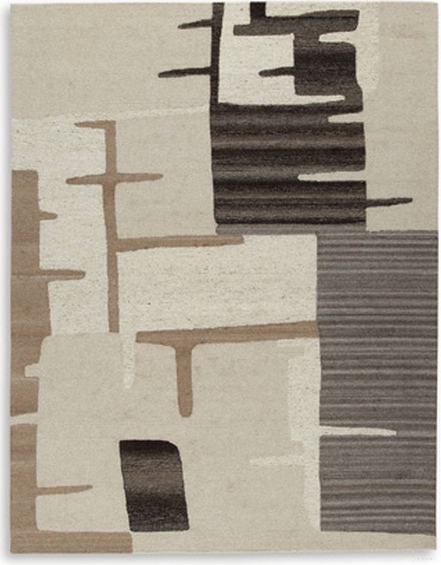 The appearance of Kencher Large Rug In Beige and Brown designed by Signature Design by Ashley in the modern / contemporary interior design. This beige and brown piece of furniture  was selected by 1StopBedrooms from Kencher Collection to add a touch of cosiness and style into your home. Sku: R406821. Material: Fabric.