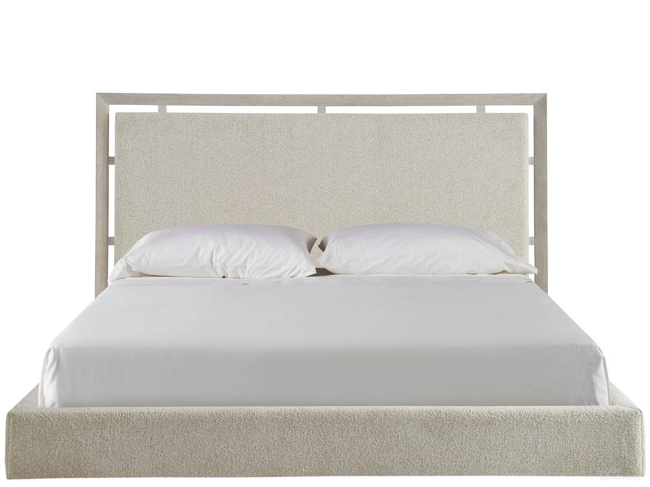 The appearance of Kendall Bed Queen In White Oak designed by Universal in the modern / contemporary interior design. This white oak piece of furniture  was selected by 1StopBedrooms from Avaline Collection to add a touch of cosiness and style into your home. Sku: U428310B. Bed Type: Panel Bed. Material: Polyester. Bed Size: Queen.