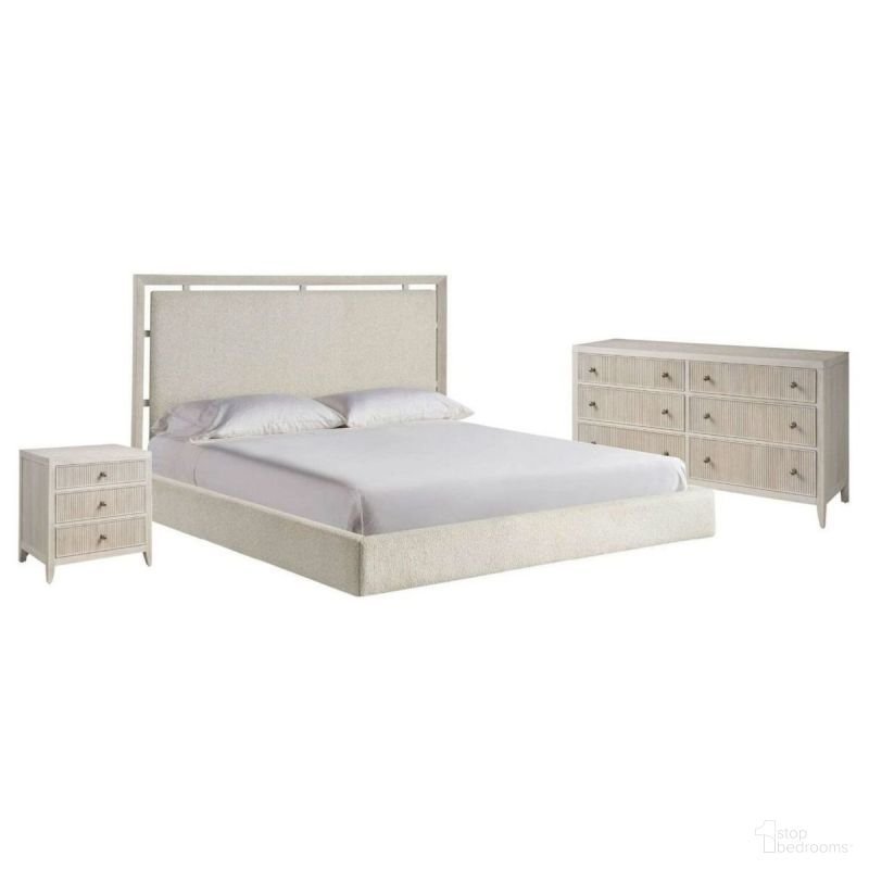 The appearance of Kendall Bedroom Set In White Oak designed by Universal in the modern / contemporary interior design. This white oak piece of furniture  was selected by 1StopBedrooms from Avaline Collection to add a touch of cosiness and style into your home. Sku: U428310B;U428350. Material: Polyester. Bed Size: Queen.