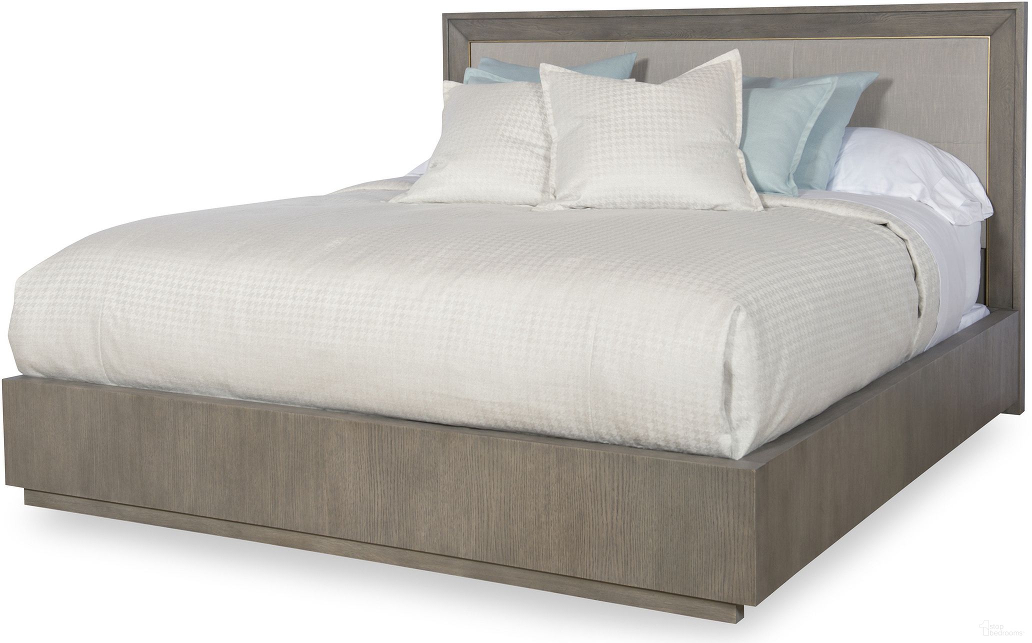 The appearance of Kendall King Bed In Grey designed by Century Furniture in the modern / contemporary interior design. This grey piece of furniture was selected by 1StopBedrooms from Monarch Collection to add a touch of cosiness and style into your home. Sku: MN5706K-F;MN5706K-H;MN5706K-R. Bed Type: Panel Bed. Bed Size: King. Material: Solid Oak.
