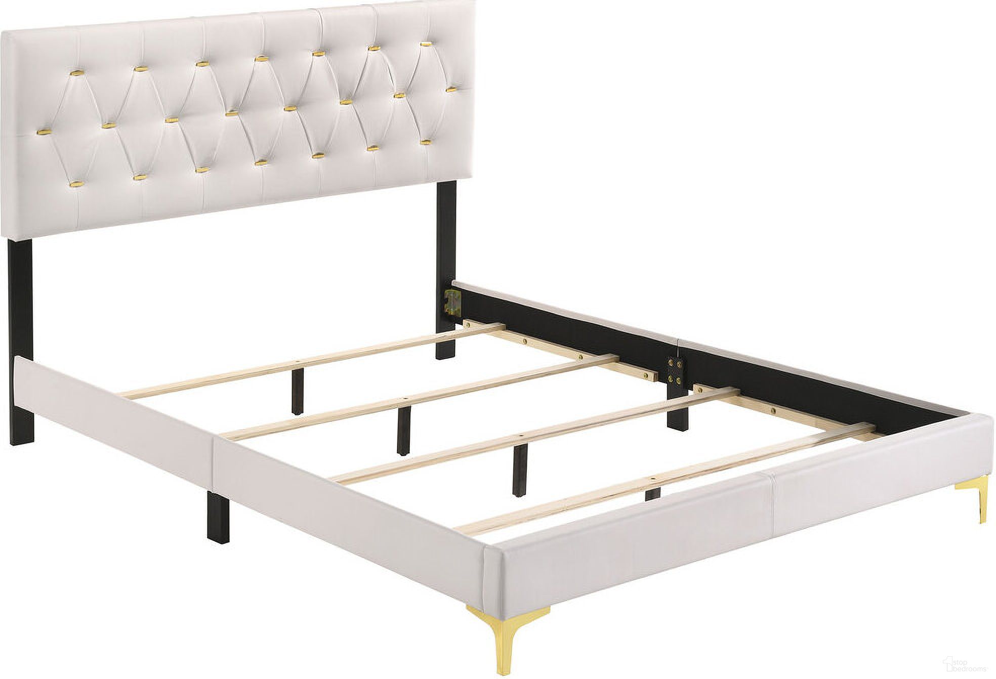 Kendall Tufted Upholstered Panel California King Bed White