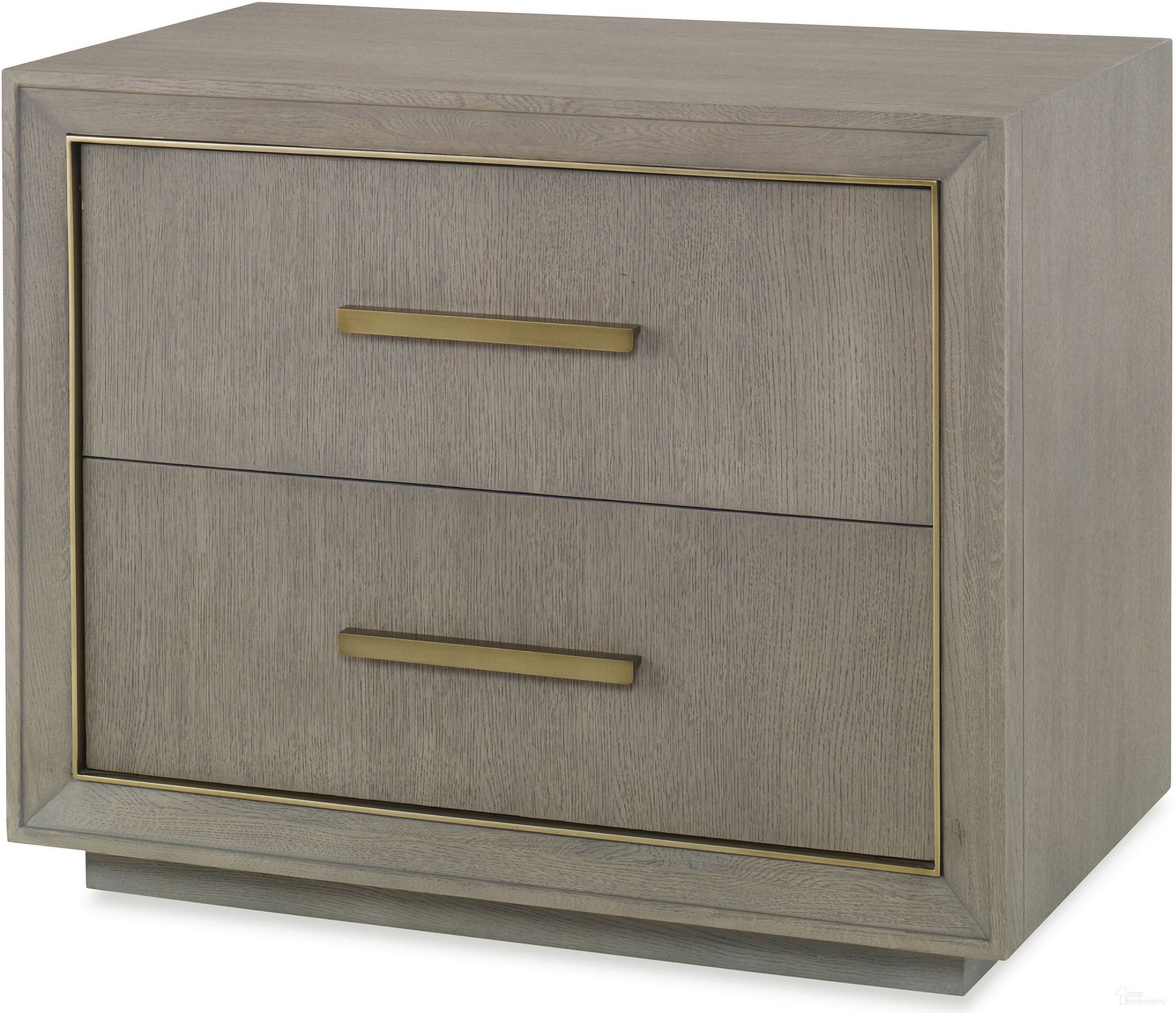 The appearance of Kendall Two Drawer Nightstand In Grey designed by Century Furniture in the modern / contemporary interior design. This grey piece of furniture was selected by 1StopBedrooms from Monarch Collection to add a touch of cosiness and style into your home. Sku: MN5756. Material: Solid Oak.
