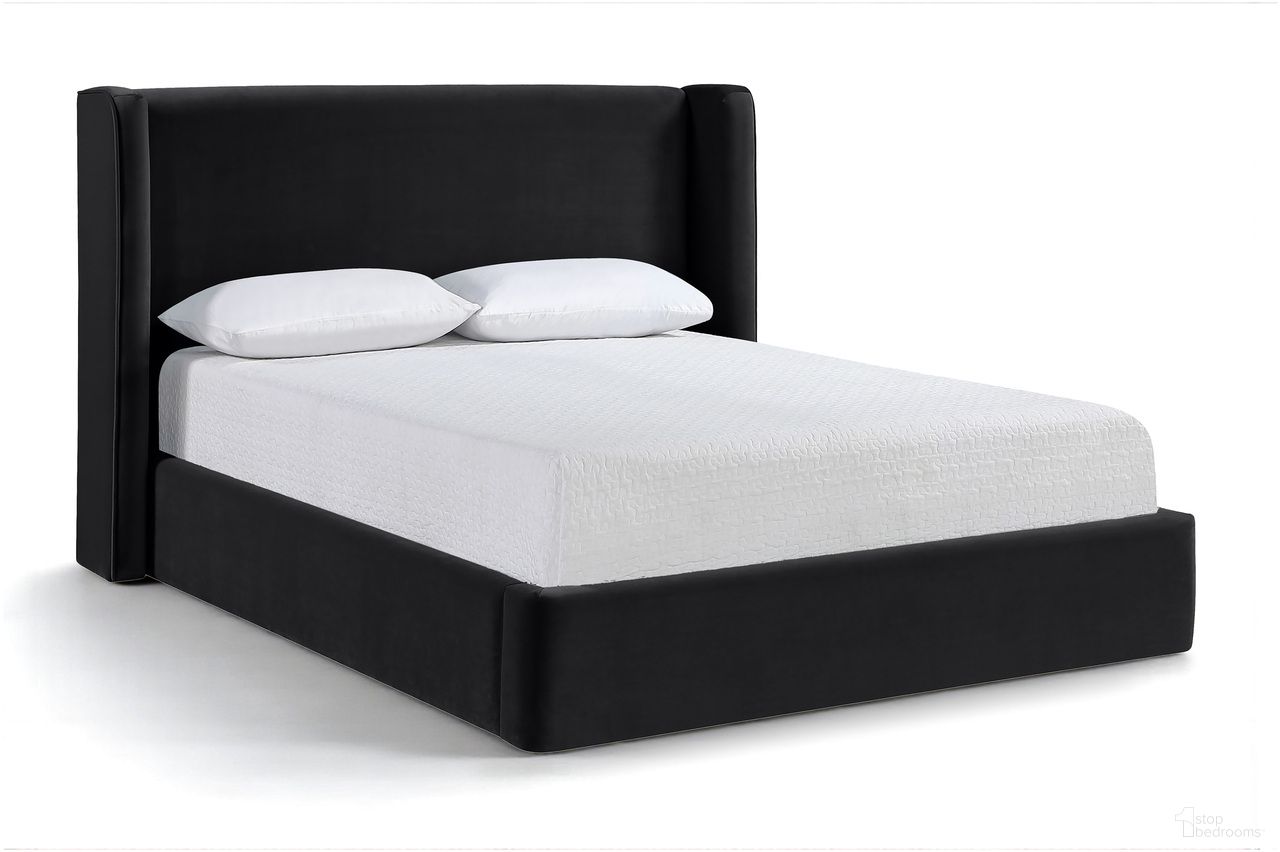 Kendall Velvet Upholstered Full Bed In Black