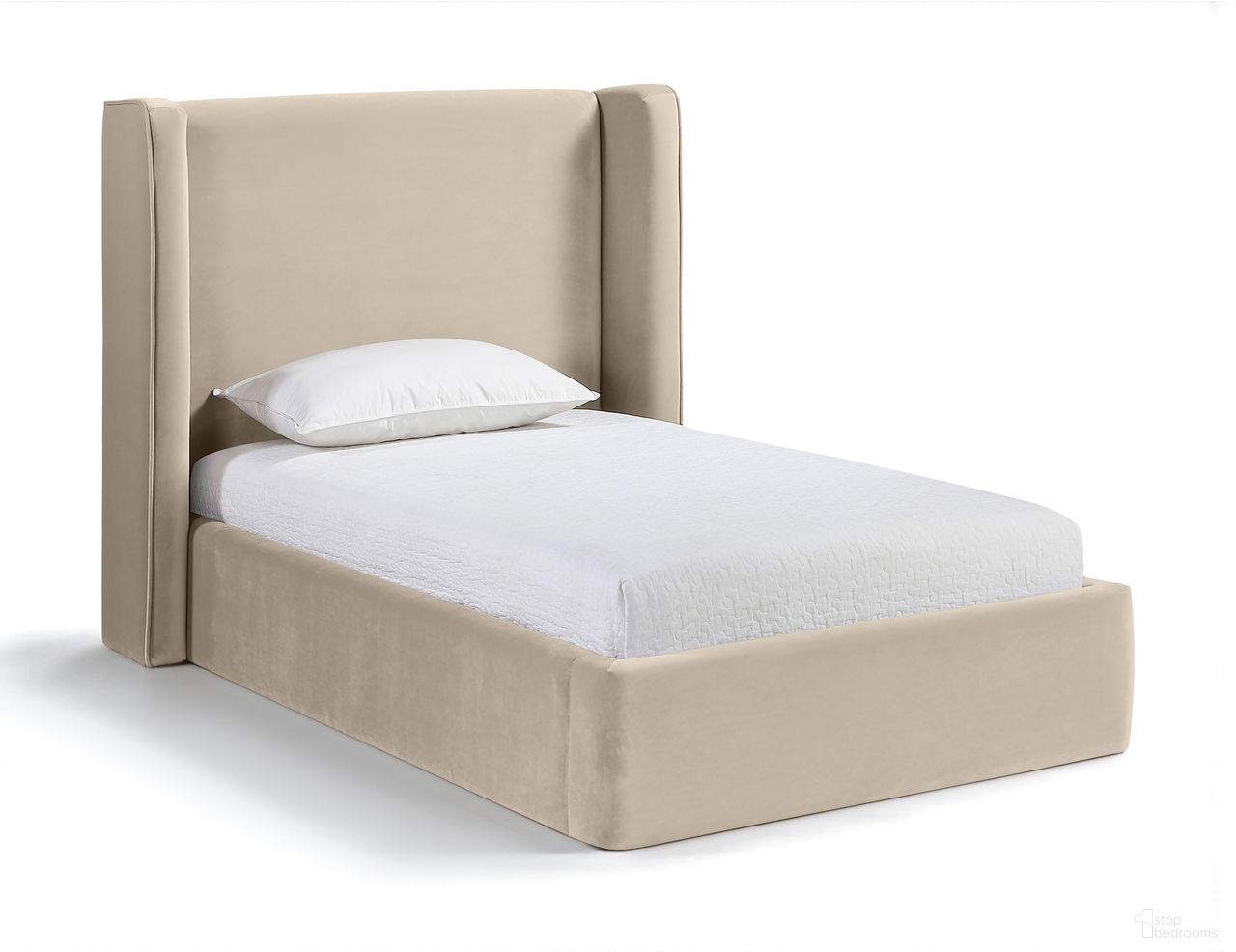 The appearance of Kendall Velvet Upholstered Twin Bed In Cream designed by Meridian in the modern / contemporary interior design. This cream piece of furniture was selected by 1StopBedrooms from Kendall Collection to add a touch of cosiness and style into your home. Sku: B1283Cream-T Box 1/2 (Headboard);B1283Cream-T Box 2/2 (Side Rails / Footboard / Panels / Center Rail). Bed Size: Twin. Material: Velvet. Bed Type: Upholstered Bed.