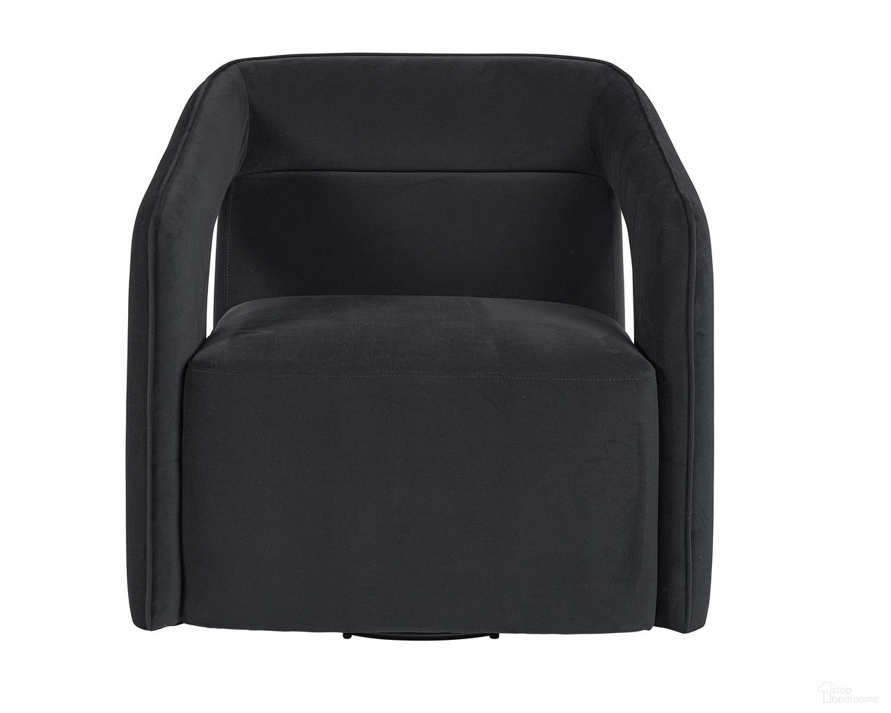 Kendrick Swivel Lounge Chair In Abbington Black