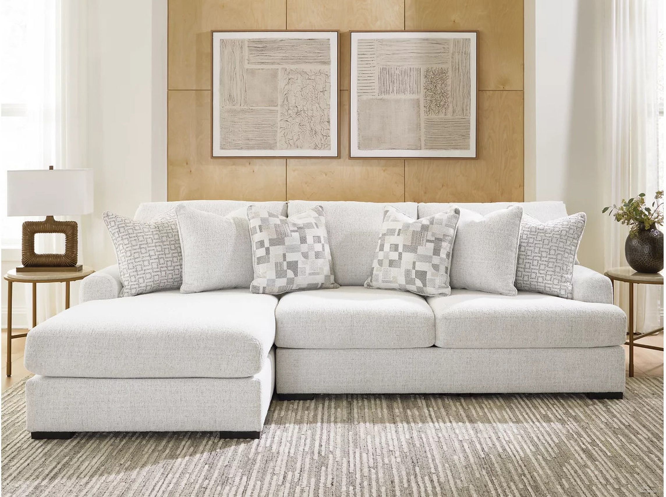The appearance of Kendrie 2-Piece Sectional Sofa LAF Chaise In Chalk designed by Signature Design by Ashley in the modern / contemporary interior design. This chalk piece of furniture was selected by 1StopBedrooms from Kendrie Collection to add a touch of cosiness and style into your home. Sku: NC6690616;NC6690656. Material: Performance Fabric. Layout: LAF.