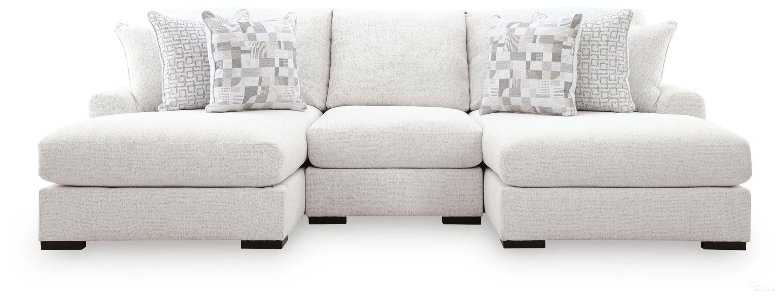 Kendrie 3-Piece Double Chaise Sectional In Chalk