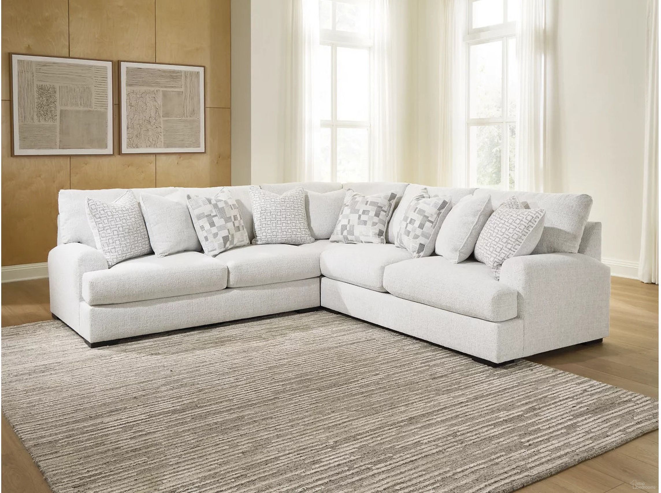 The appearance of Kendrie 3-Piece Sectional In Chalk designed by Signature Design by Ashley in the modern / contemporary interior design. This chalk piece of furniture was selected by 1StopBedrooms from Kendrie Collection to add a touch of cosiness and style into your home. Sku: NC6690655;NC6690677;NC6690656. Material: Performance Fabric. Layout: L-Shape.