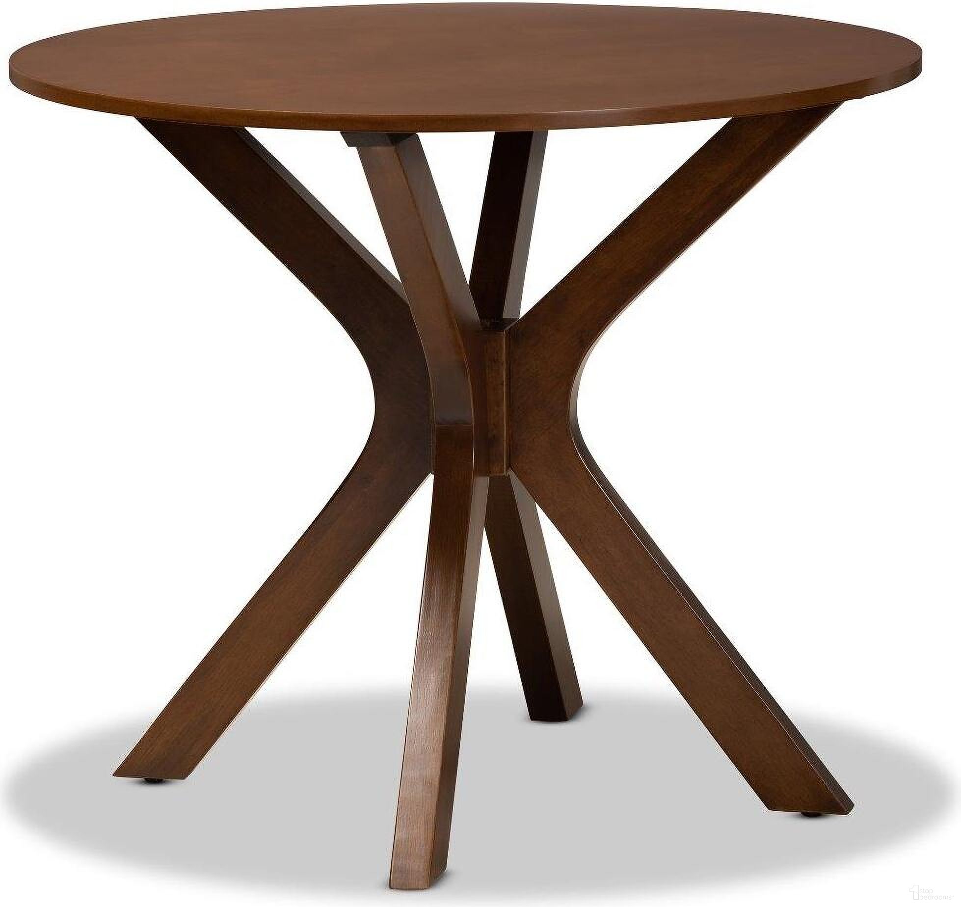 The appearance of Kenji Modern and Contemporary Walnut Brown Finished 35-Inch-Wide Round Wood Dining Table designed by Baxton Studio in the modern / contemporary interior design. This walnut piece of furniture  was selected by 1StopBedrooms from Kenji Collection to add a touch of cosiness and style into your home. Sku: RH7208T-Walnut-35-IN-DT. Table Base Style: Legs. Table Top Shape: Round. Material: MDF. Size: 35".