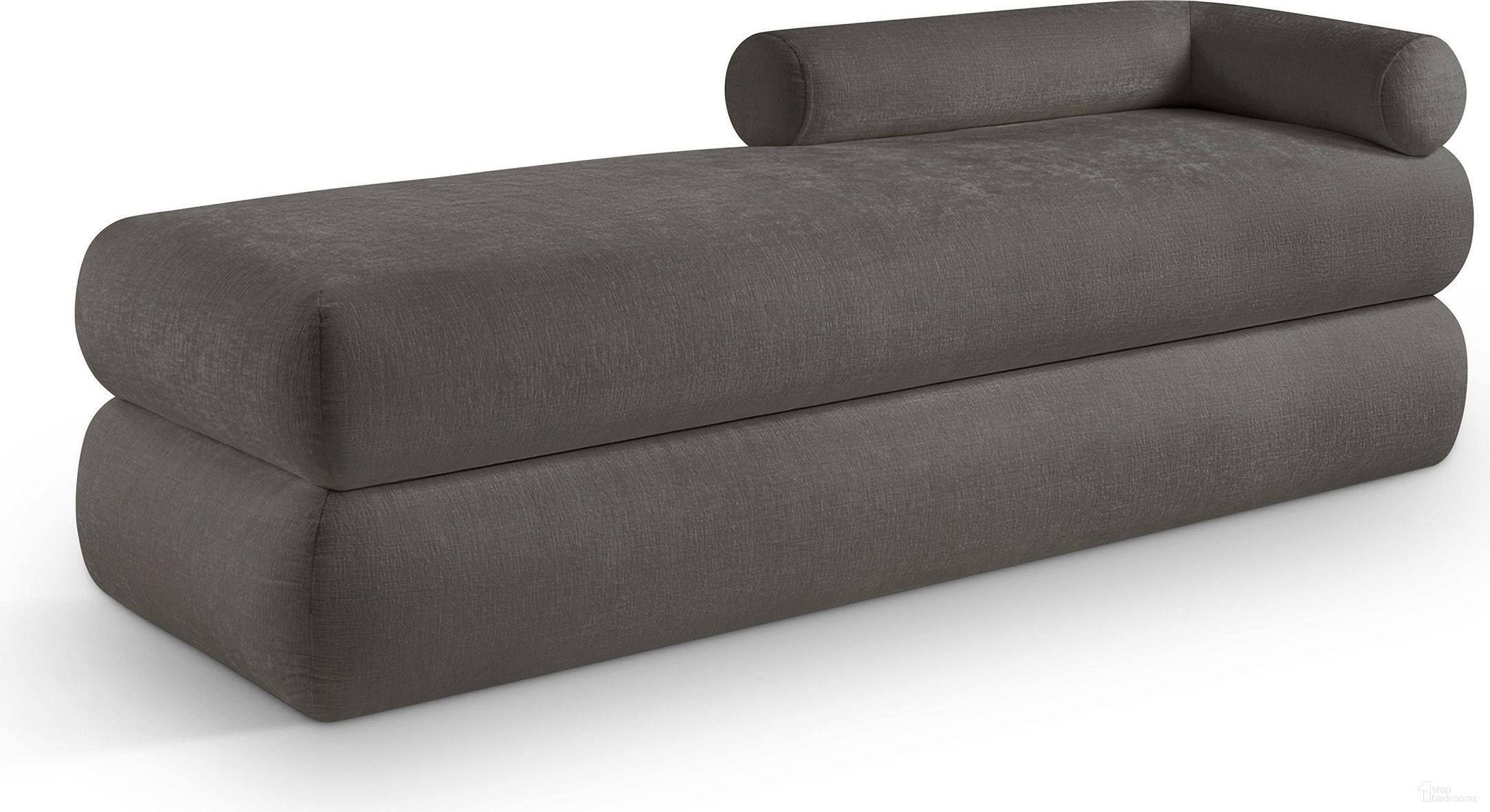 Kennedy Chenille Fabric Bench In Grey