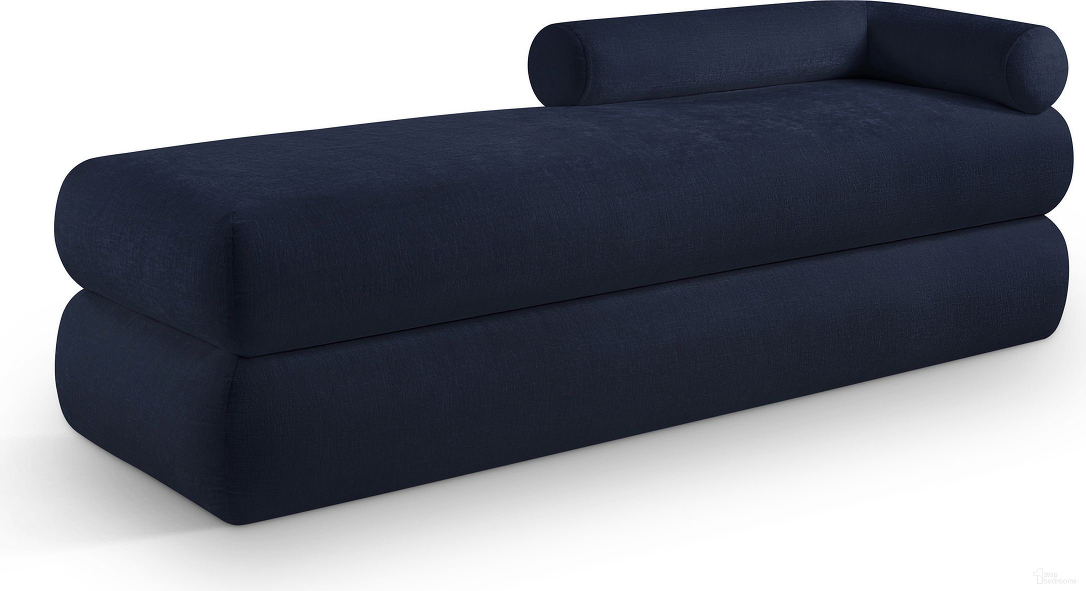 Kennedy Chenille Fabric Bench In Navy