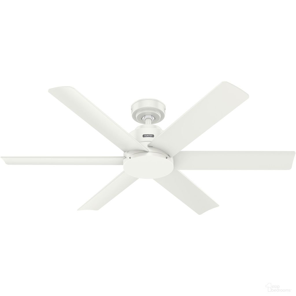The appearance of Kennicott 52 Inch Damp Rated Ceiling Fan and Wall Control In Fresh White designed by Hunter Fan in the transitional interior design. This fresh white piece of furniture was selected by 1StopBedrooms from Kennicott Collection to add a touch of cosiness and style into your home. Sku: 53435. Material: Plastic.