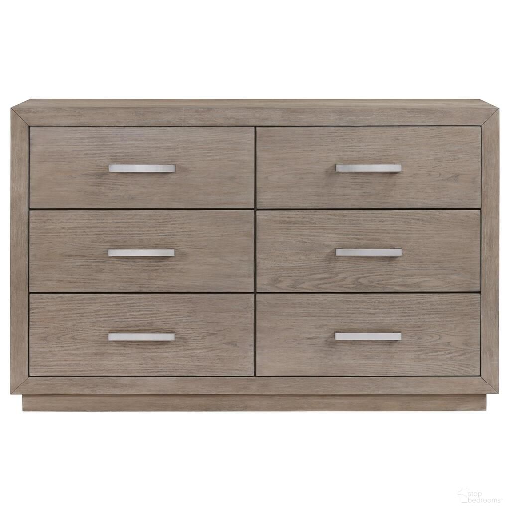 The appearance of Kenora 6-Drawer Dresser In Barley Brown designed by Coaster in the transitional interior design. This barley brown piece of furniture  was selected by 1StopBedrooms from Kenora Collection to add a touch of cosiness and style into your home. Sku: 224853. Material: Wood.