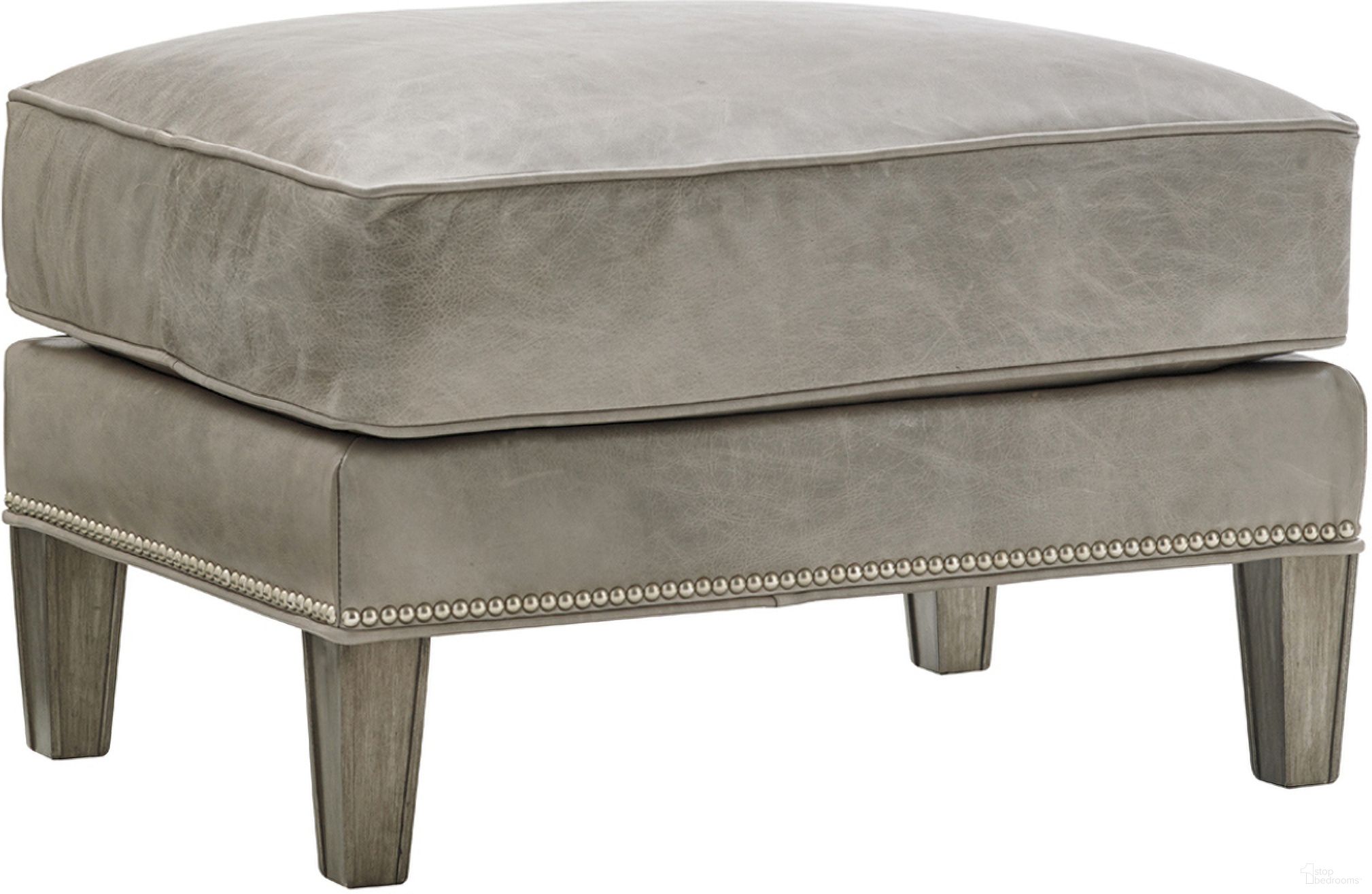 The appearance of Kensington Place Ashton Leather Ottoman designed by Lexington in the traditional interior design. This gray piece of furniture was selected by 1StopBedrooms from Kensington Place Collection to add a touch of cosiness and style into your home. Sku: LL7118-44-40. Material: Leather.