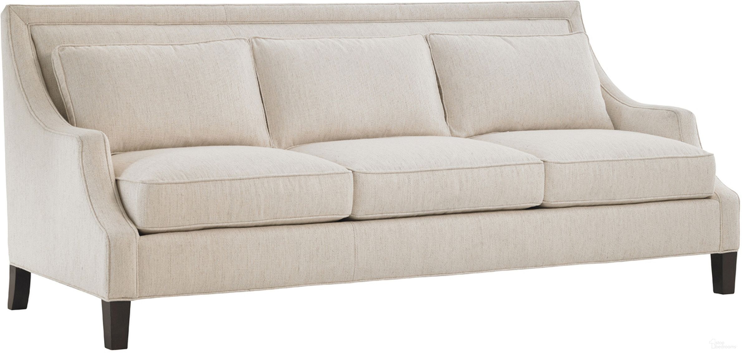 The appearance of Kensington Place Bradley Sofa designed by Lexington in the traditional interior design. This ivory and white piece of furniture was selected by 1StopBedrooms from Kensington Place Collection to add a touch of cosiness and style into your home. Sku: 7101-33-40. Material: Wood.