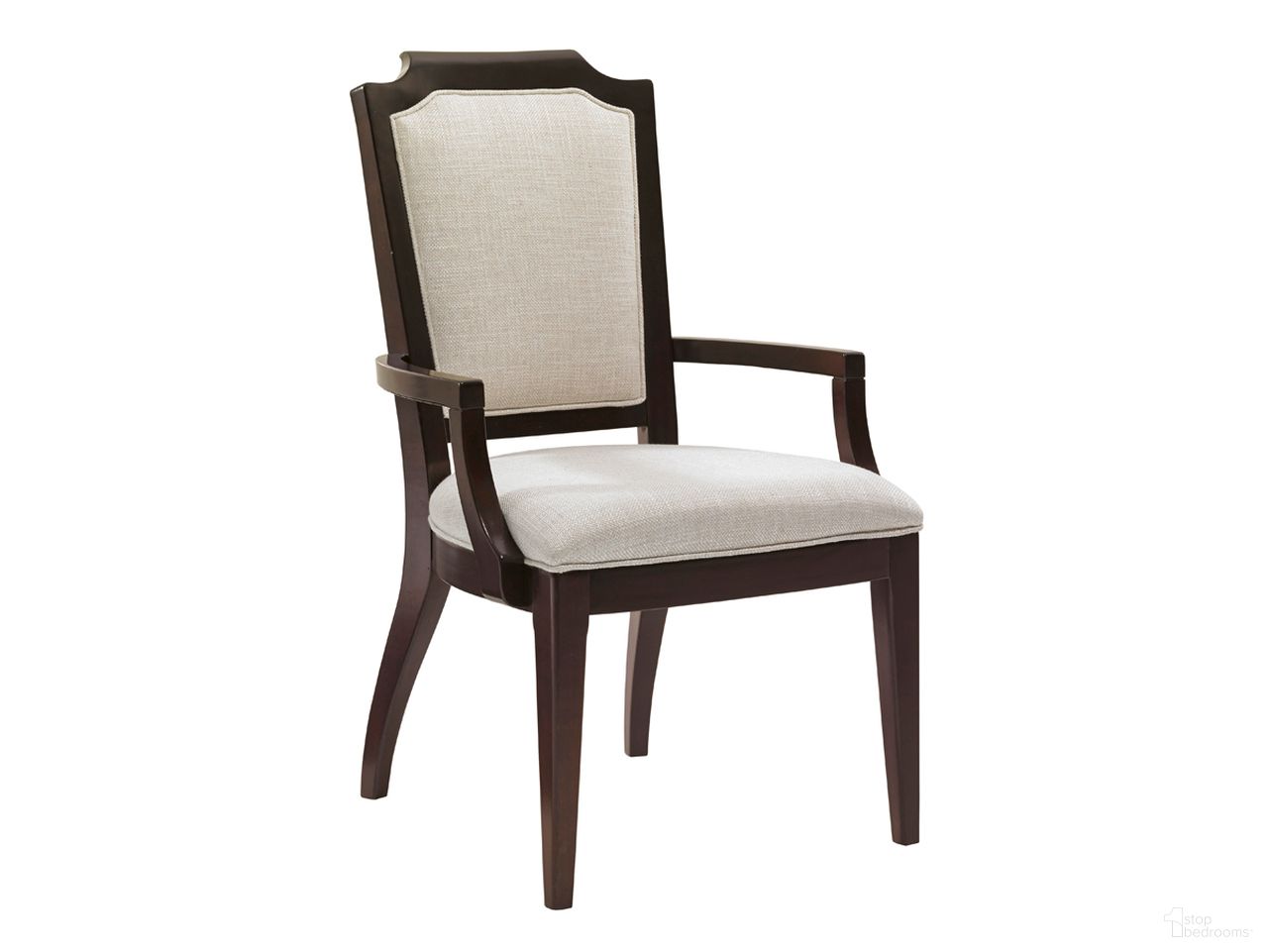 The appearance of Kensington Place Candace Arm Chair In Brentwood designed by Lexington in the traditional interior design. This brentwood piece of furniture was selected by 1StopBedrooms from Kensington Place Collection to add a touch of cosiness and style into your home. Sku: 708-883-110111. Material: Wood. Chair Type: Arm Chair.