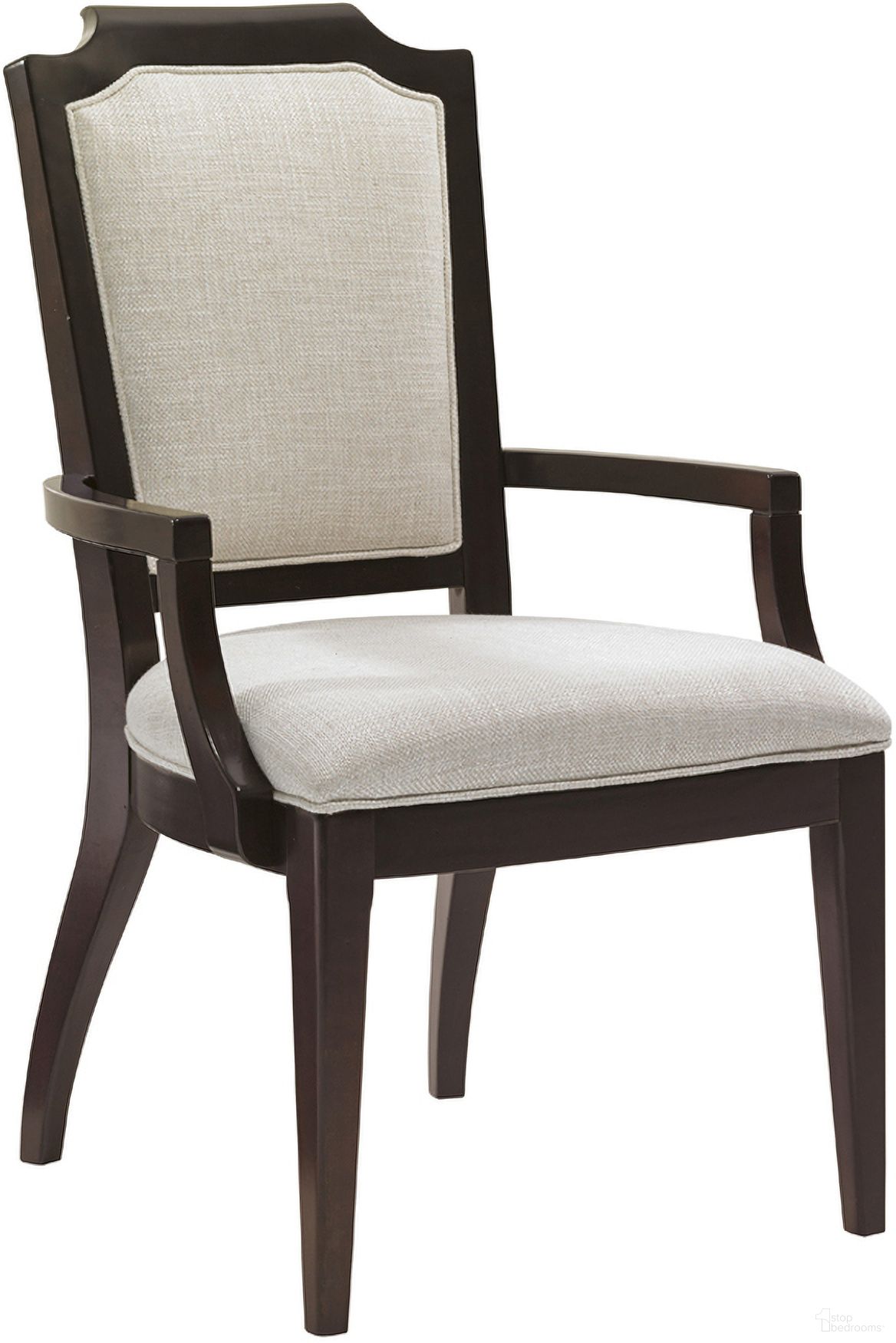 The appearance of Kensington Place Candace Arm Chair In Brentwood designed by Lexington in the traditional interior design. This brentwood piece of furniture was selected by 1StopBedrooms from Kensington Place Collection to add a touch of cosiness and style into your home. Sku: 708-883-01. Material: Wood. Chair Type: Arm Chair.