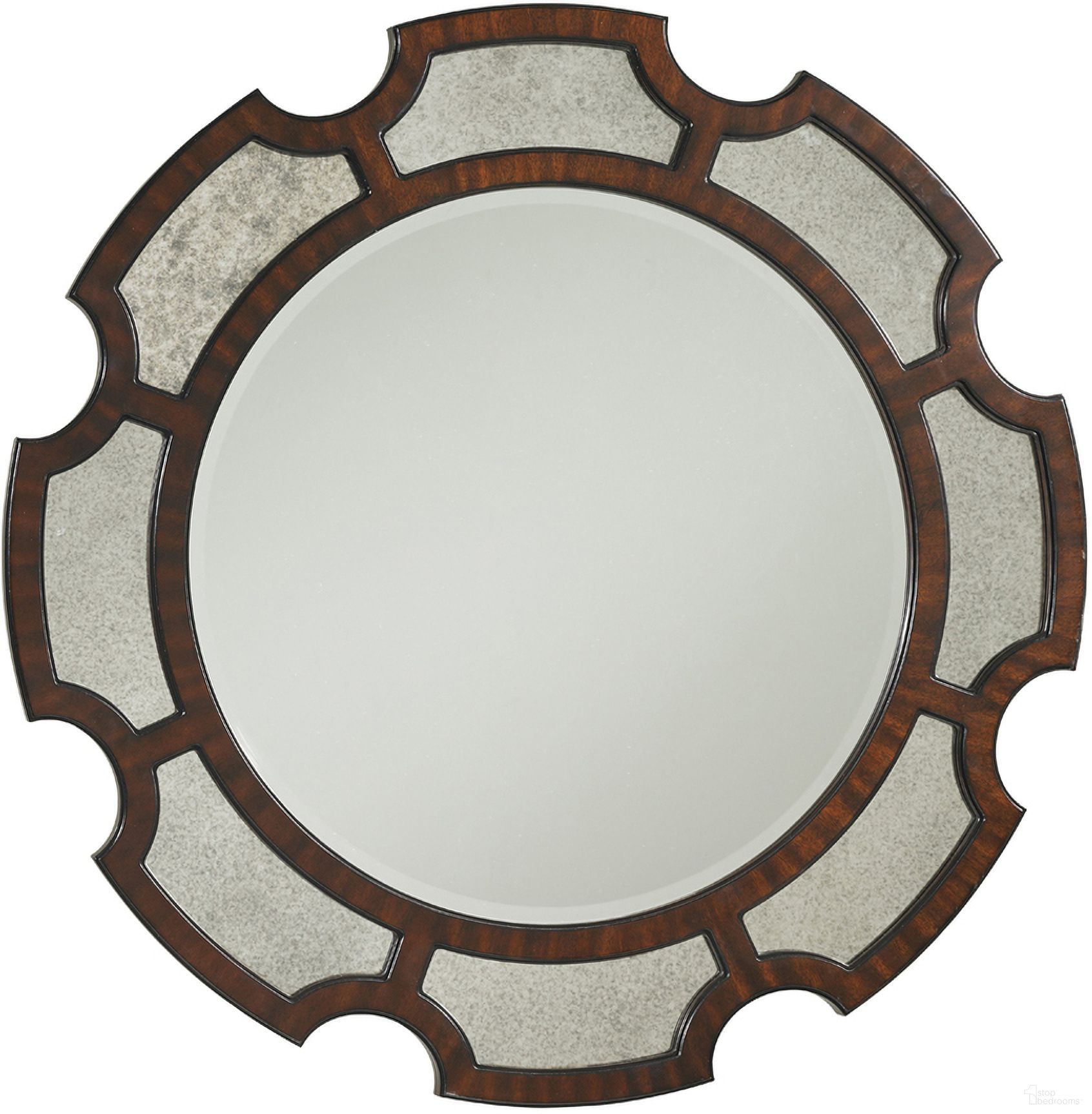 The appearance of Kensington Place Del Mar Round Mirror In Brentwood designed by Lexington in the traditional interior design. This brentwood piece of furniture was selected by 1StopBedrooms from Kensington Place Collection to add a touch of cosiness and style into your home. Sku: 708-201. Material: Wood.